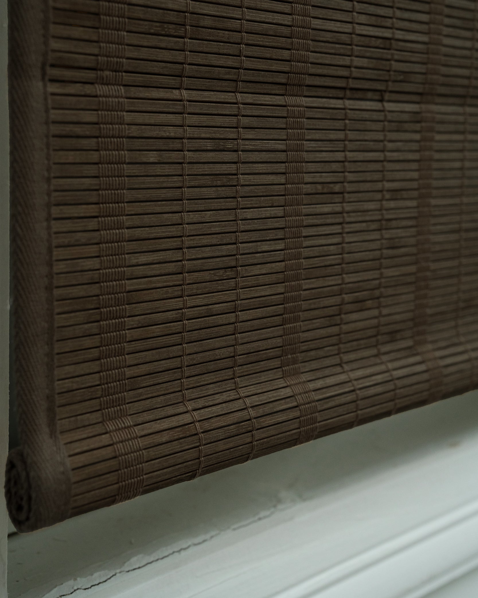 Hana Bamboo Motorized Woven Shade - Bark - TheHues