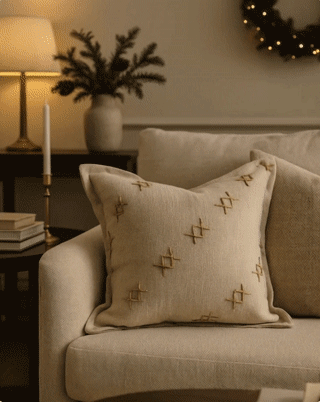 Arden – Strukturierter Kissenbezug mit Garnnähten