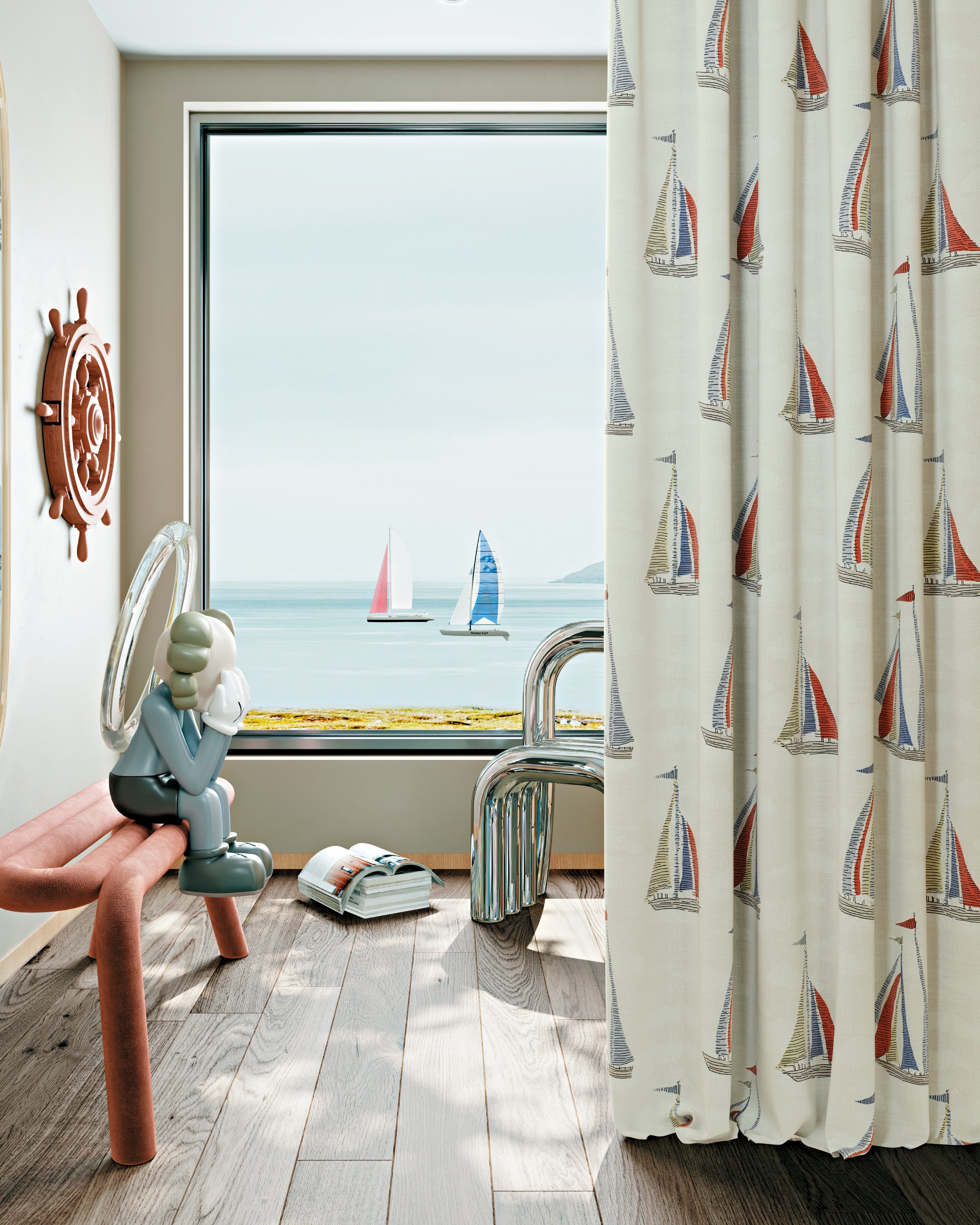 Voyage Patterned Kid's Custom Curtain