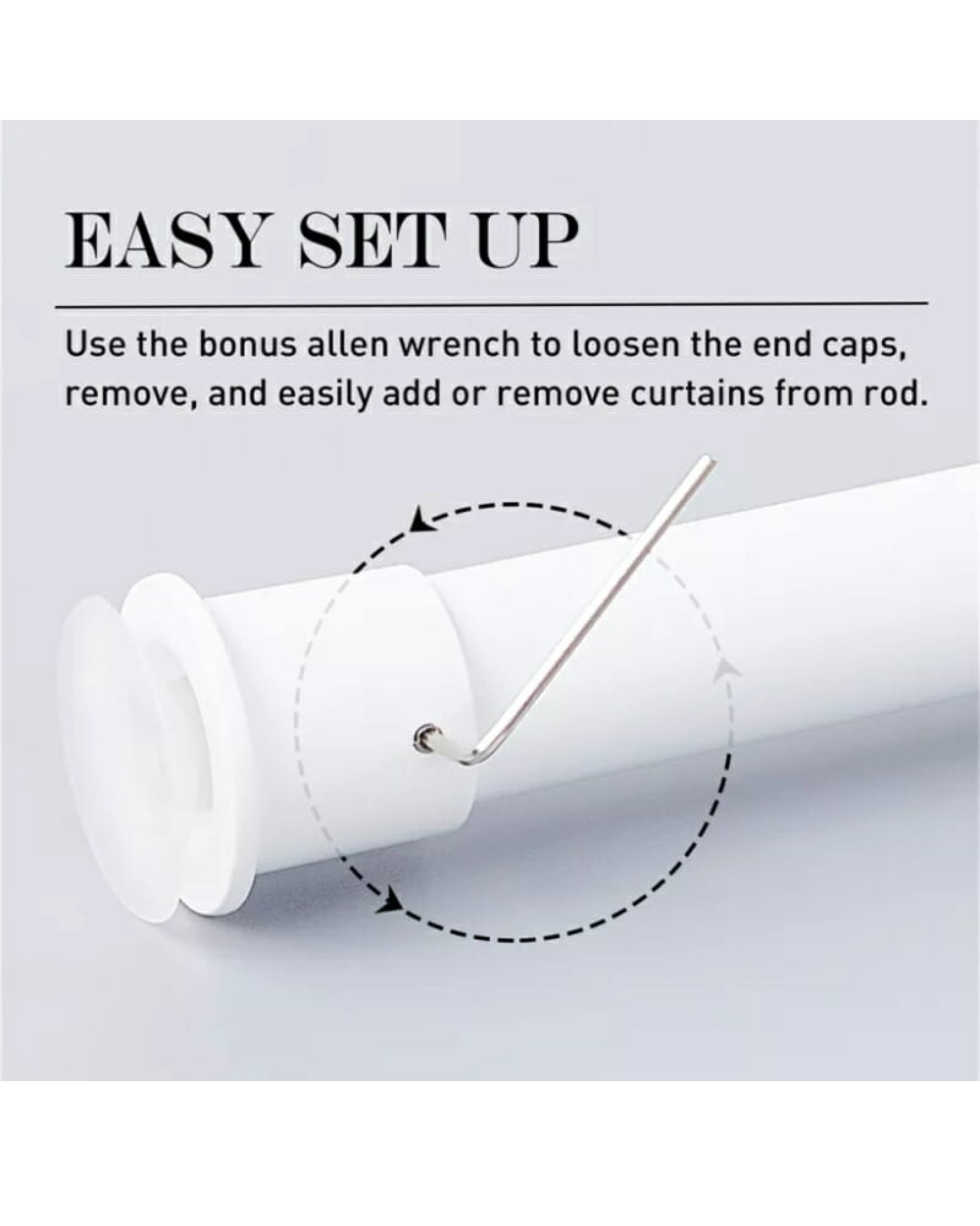 Tension Rod Adjustable No Drill Tension Curtain Rod - TheHues