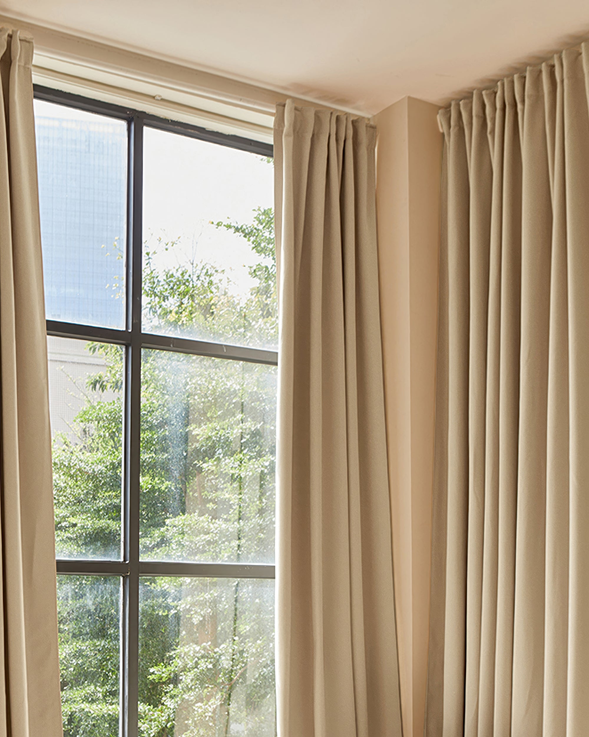Hussein Custom Curtain Beige Living Room