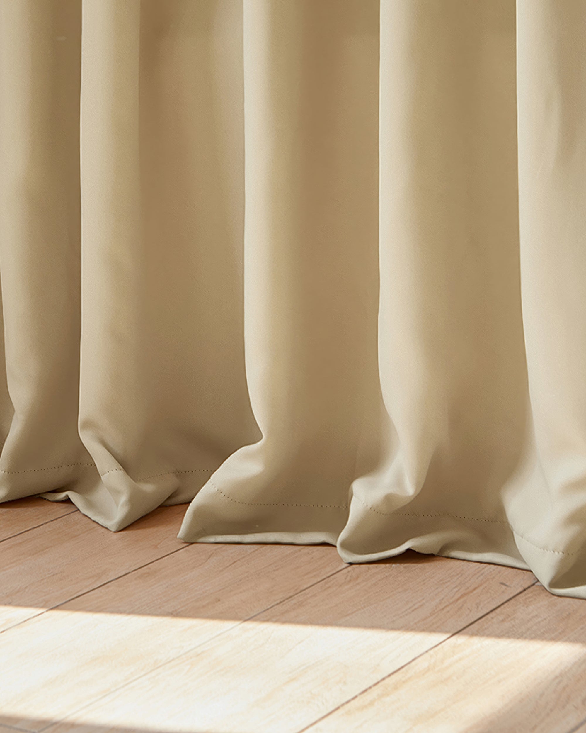 Hussein Custom Curtain Beige Puddle