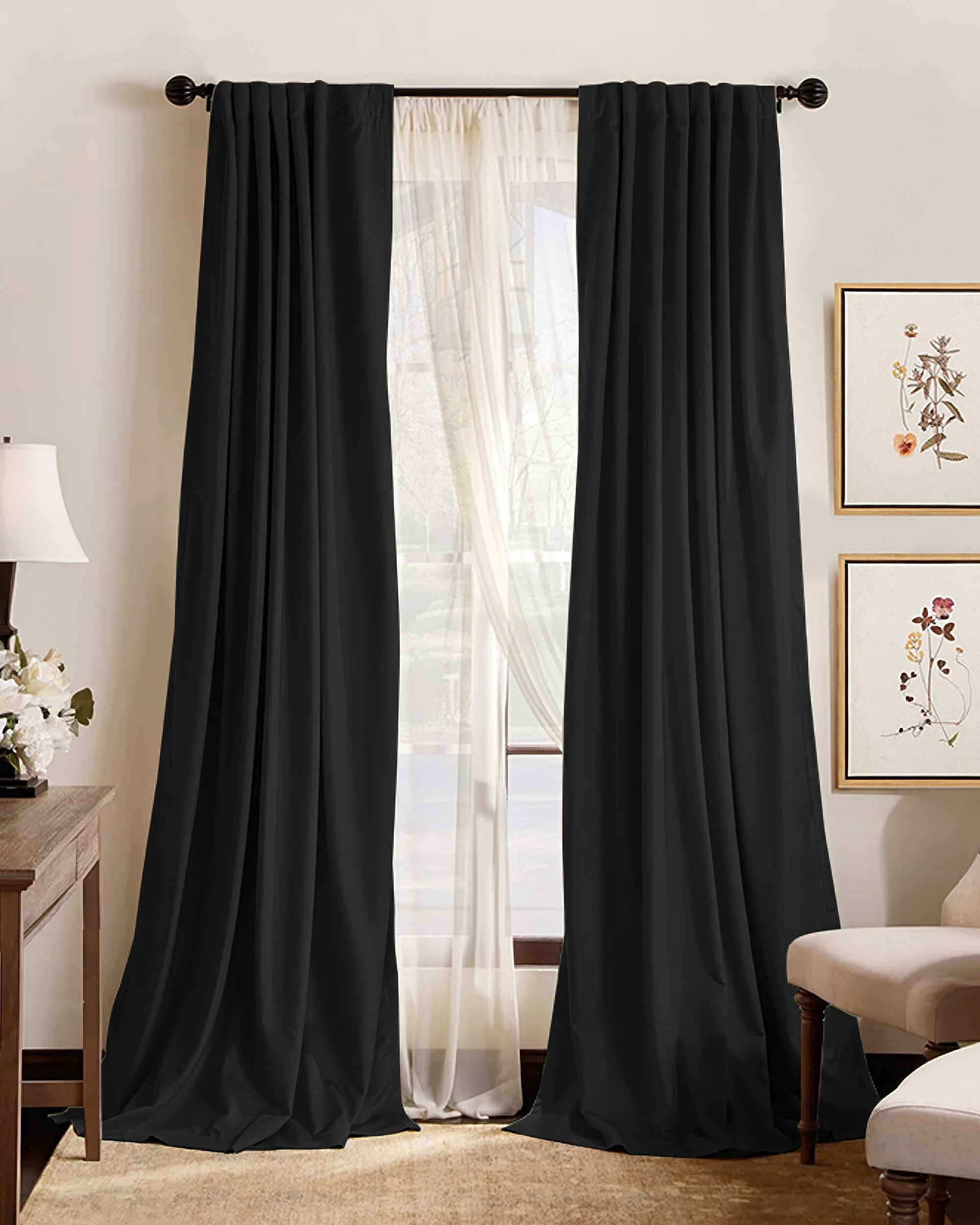 Hussein Custom Curtain Black Front