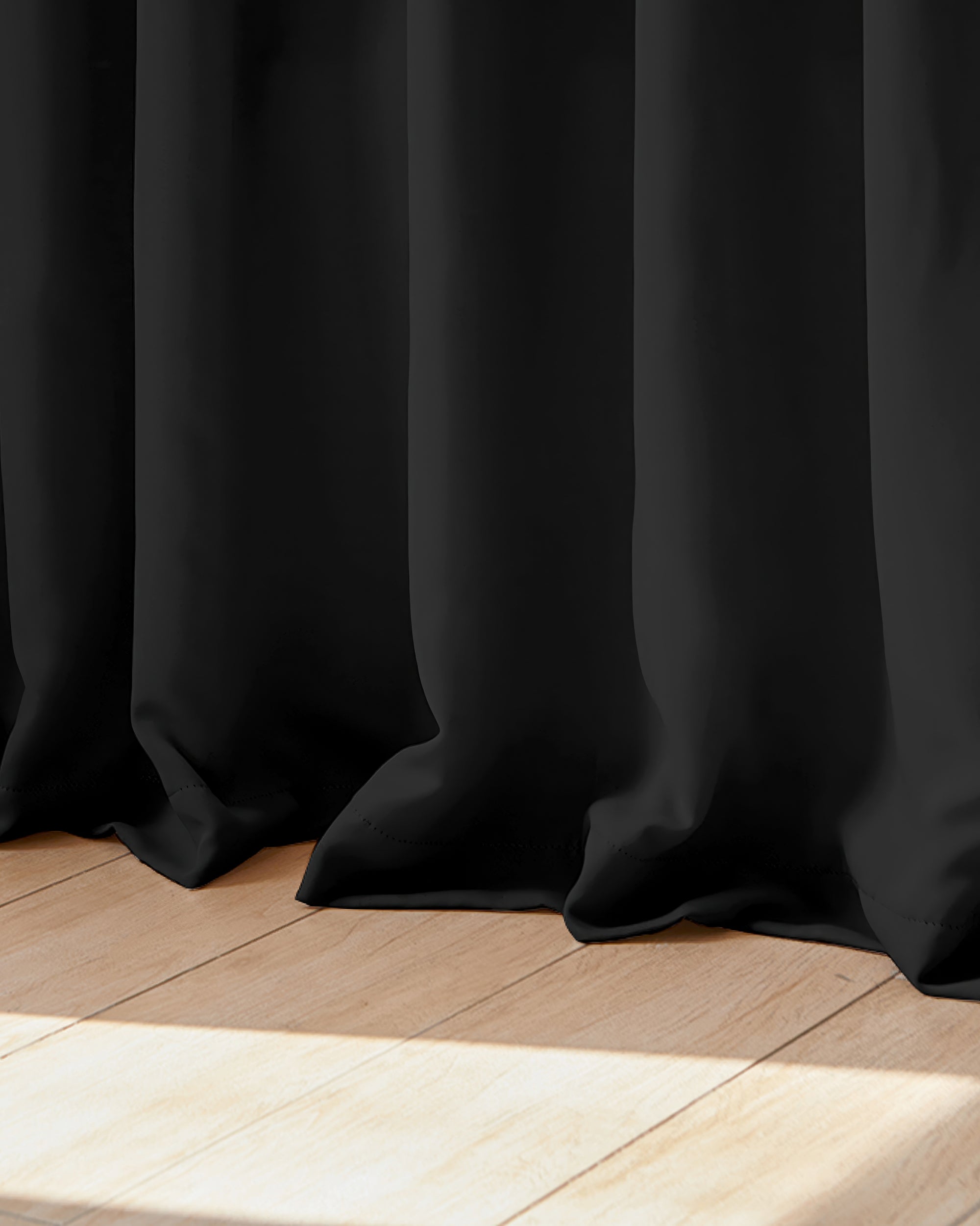 Hussein Custom Curtain Black Puddle