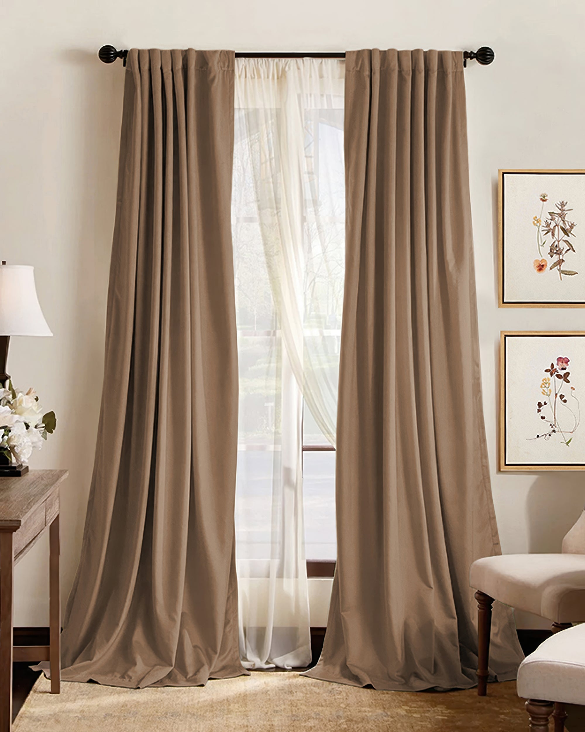 Hussein Custom Curtain Cappuccino Front