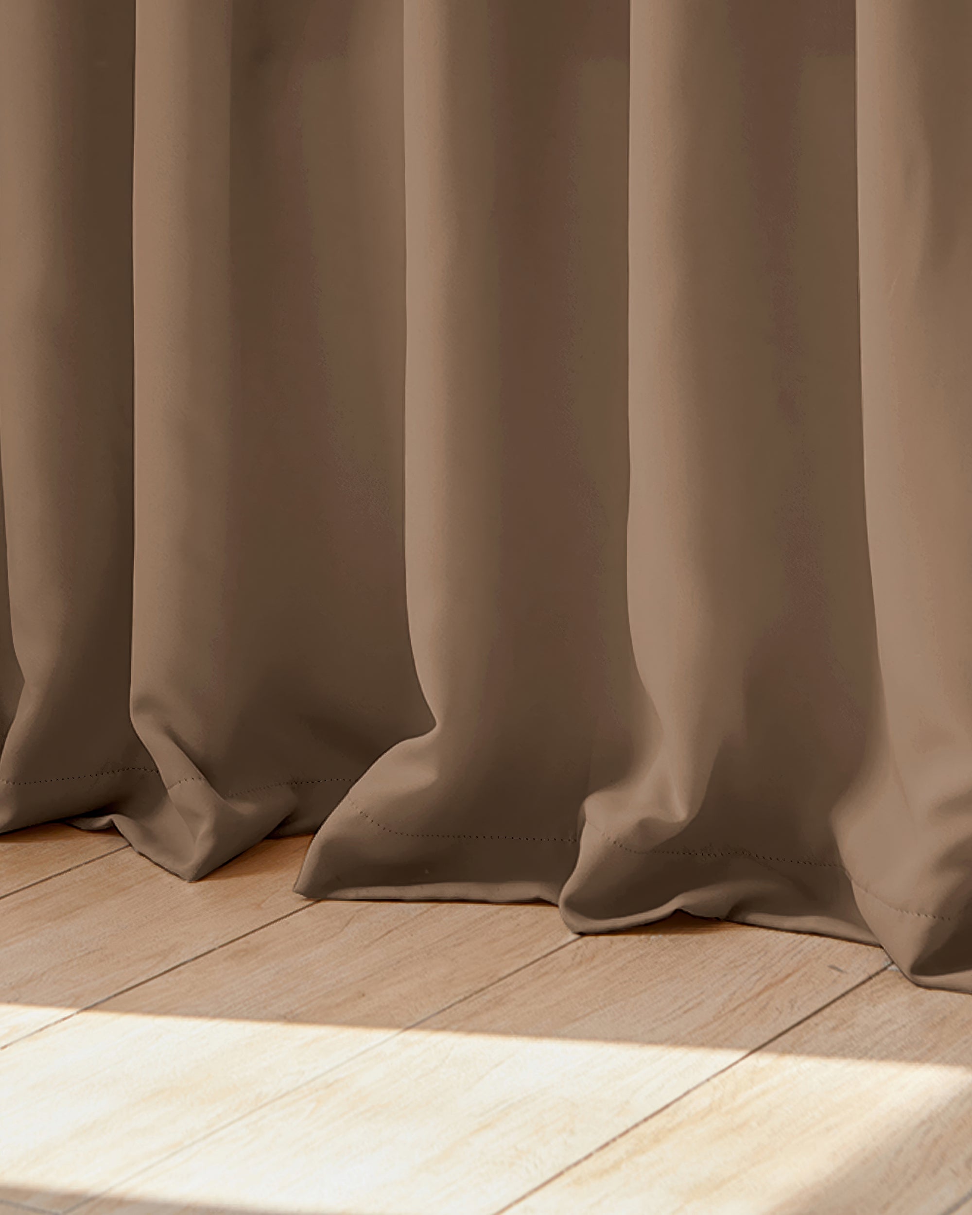 Hussein Custom Curtain Cappuccino Puddle