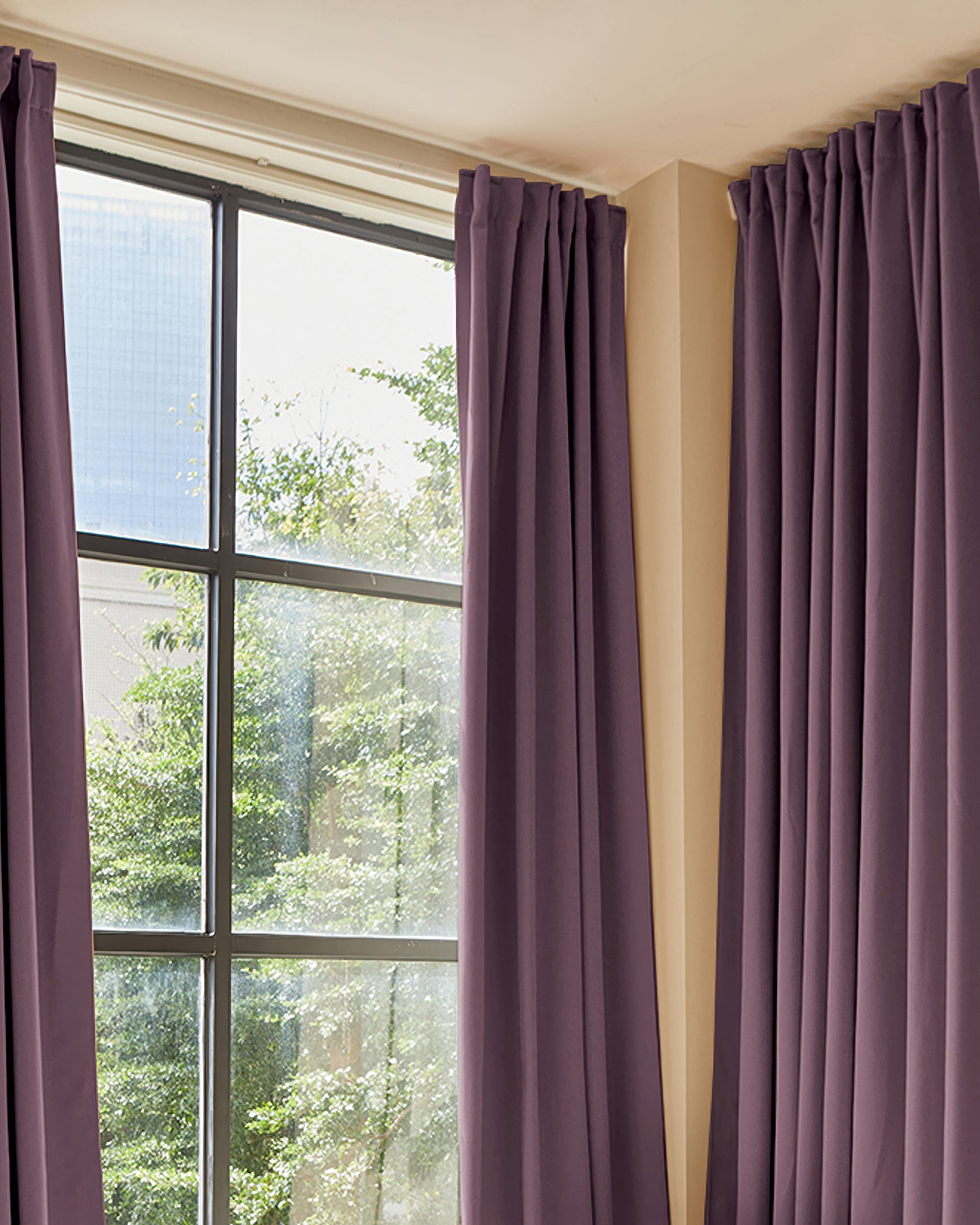 Hussein Custom Curtain Eggplant Purple Living Room