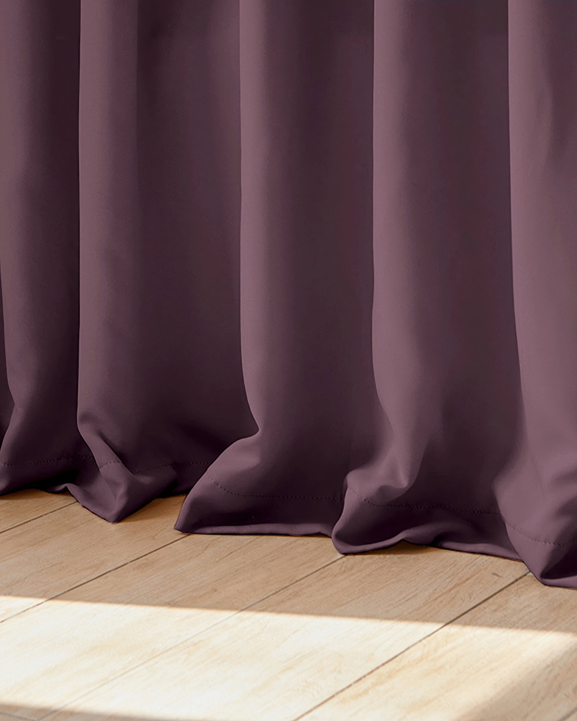 Hussein Custom Curtain Eggplant Purple Puddle
