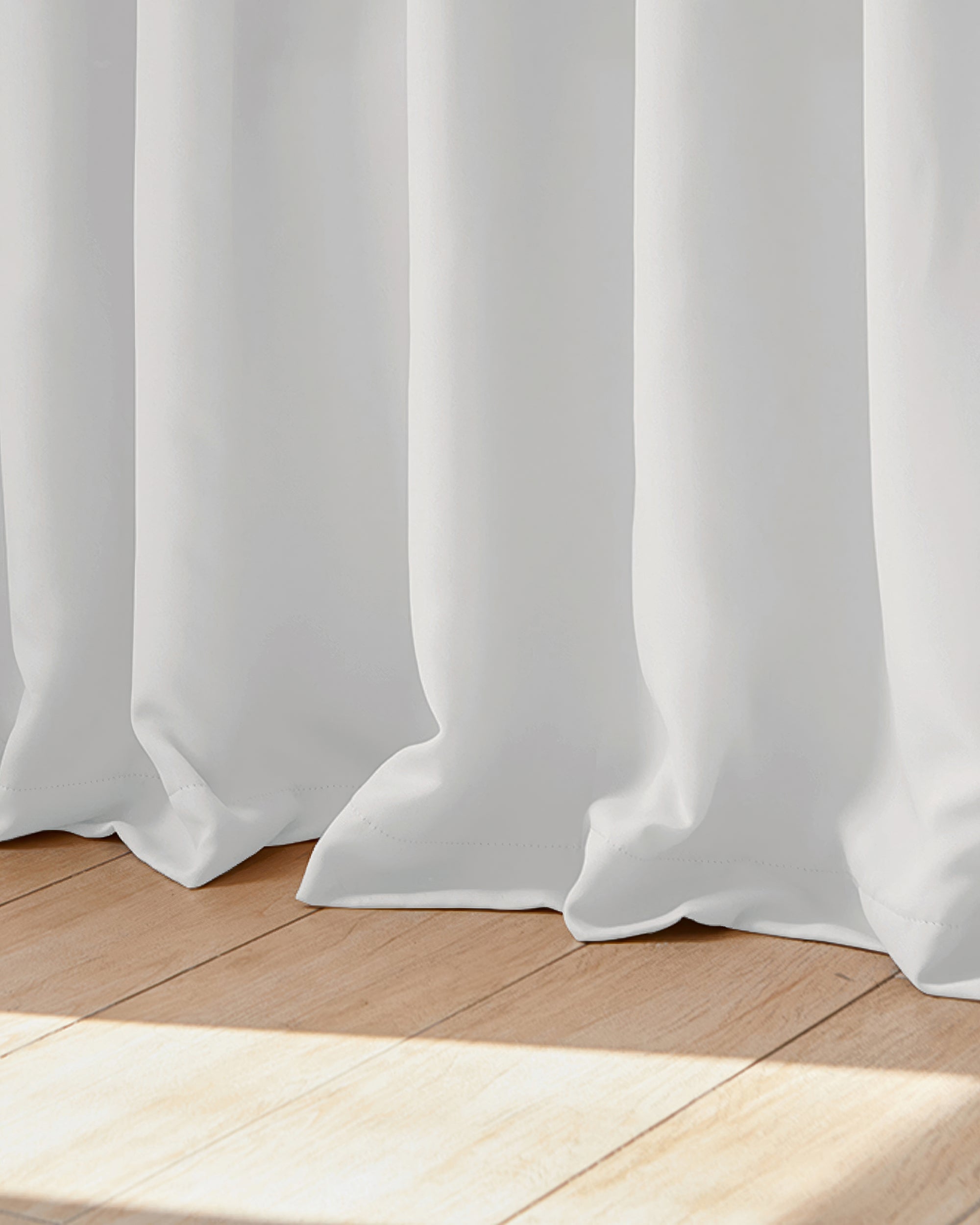 Hussein Custom Curtain Greyish White Puddle