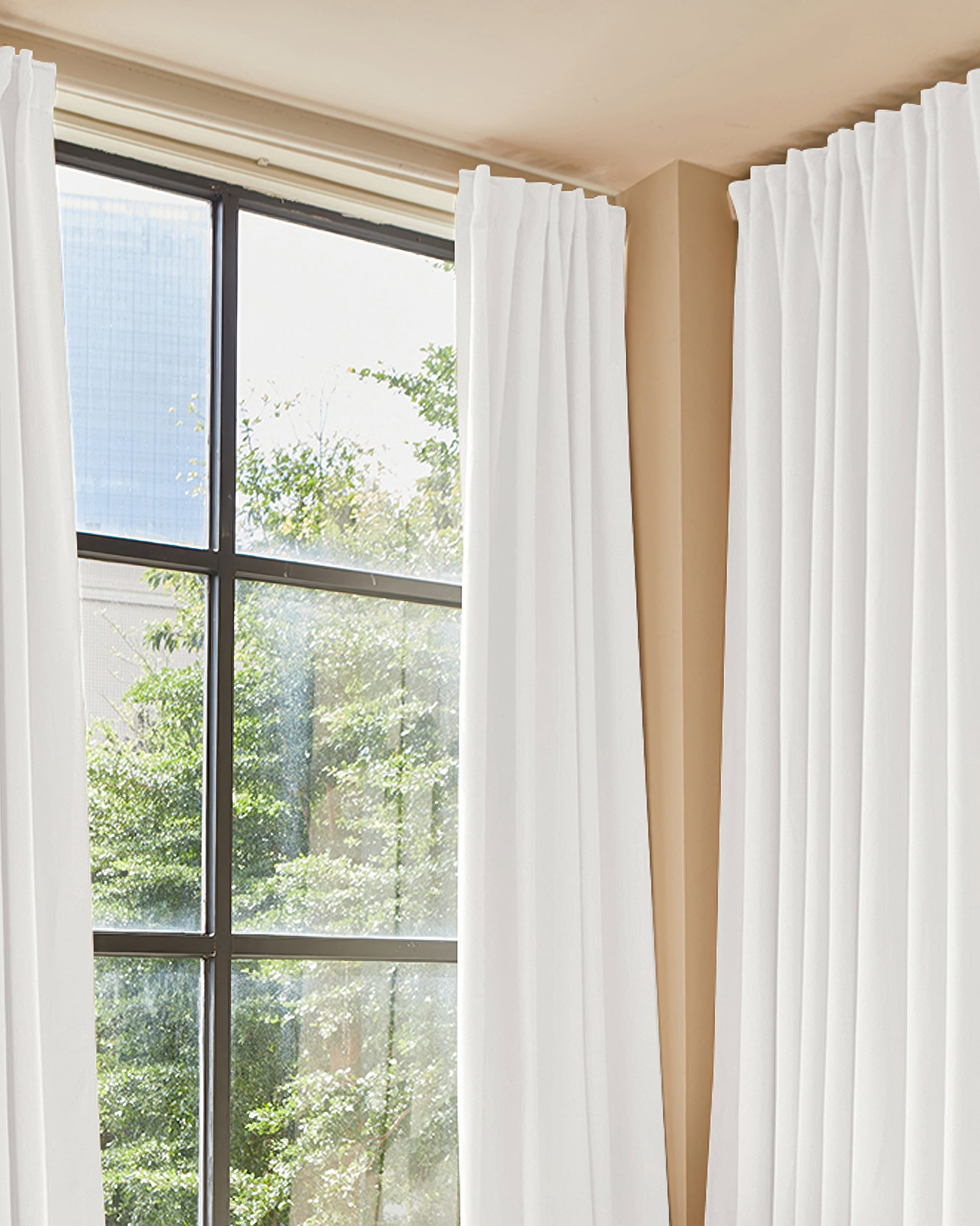 Hussein Custom Curtain Pure White Living Room