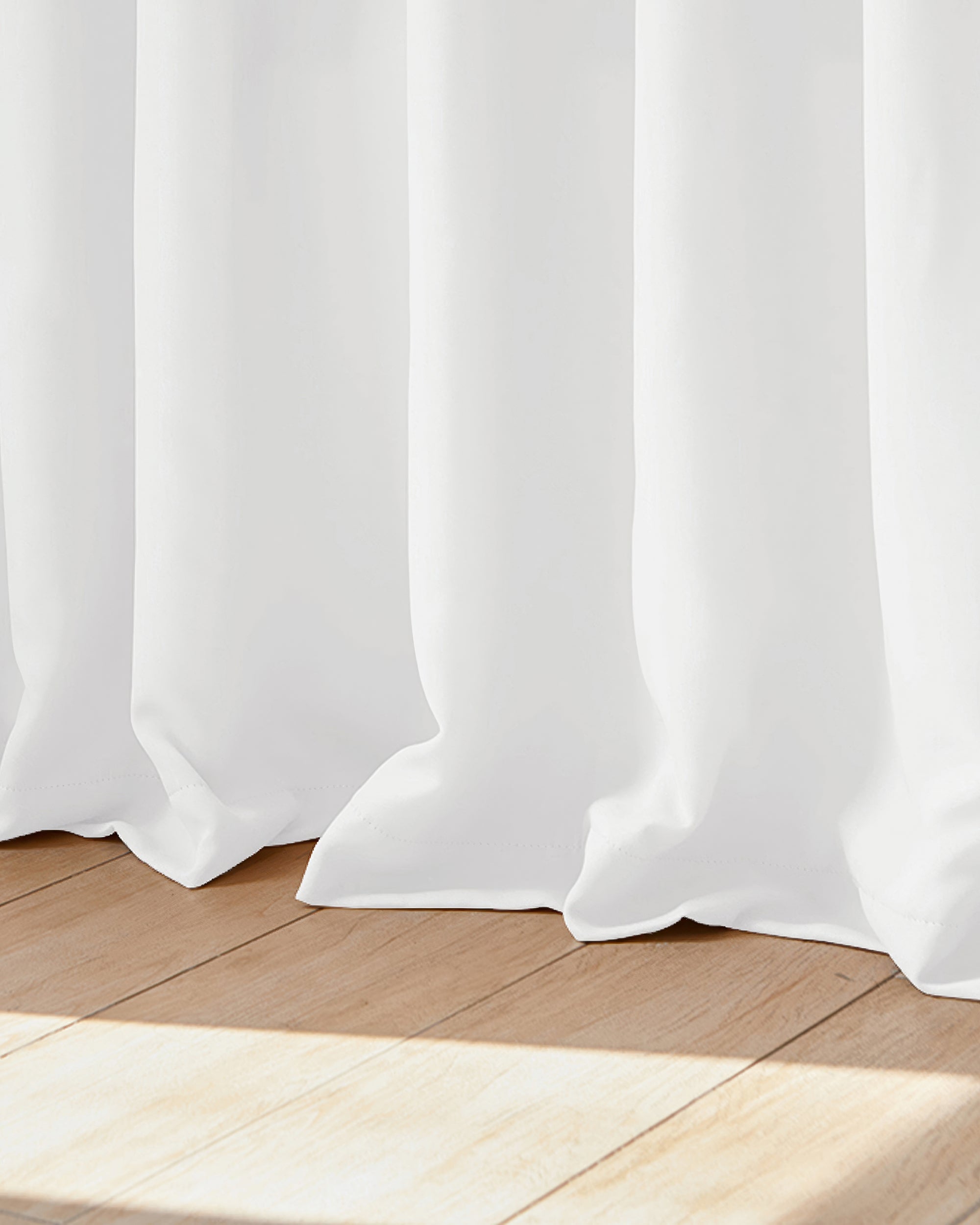 Hussein Custom Curtain Pure White Puddle