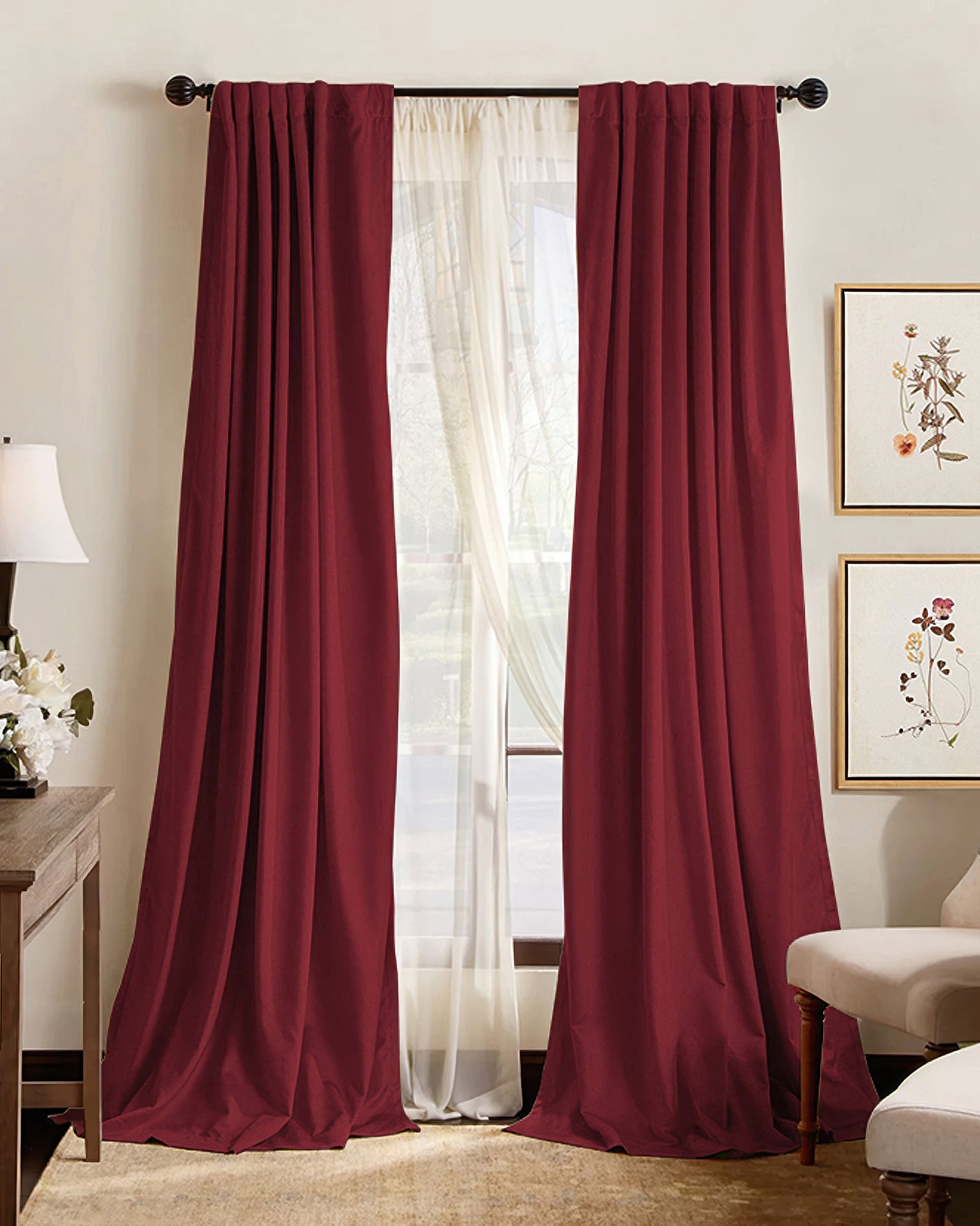 Hussein Custom Curtain Red Color Front