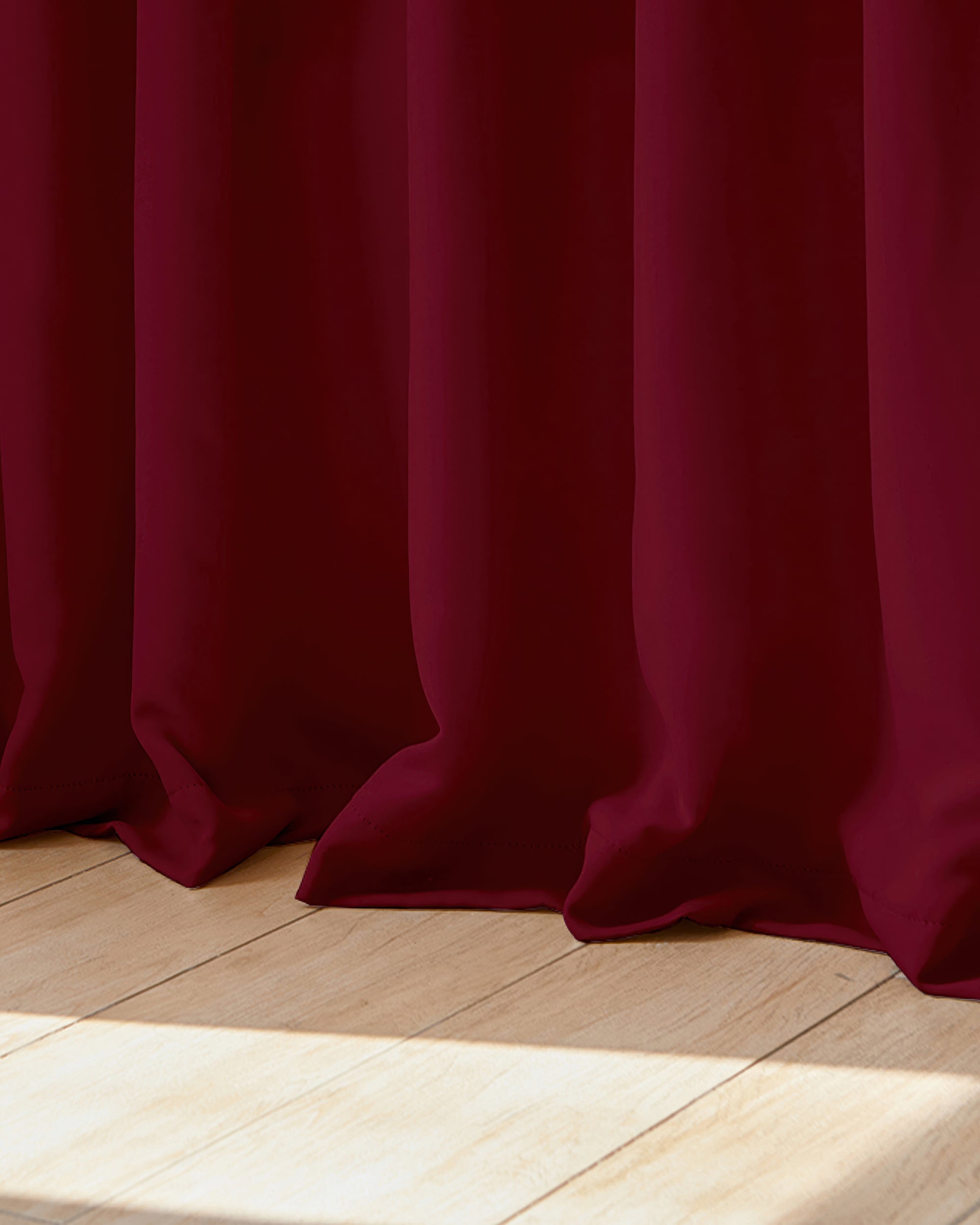 Hussein Custom Curtain Red Color Puddle