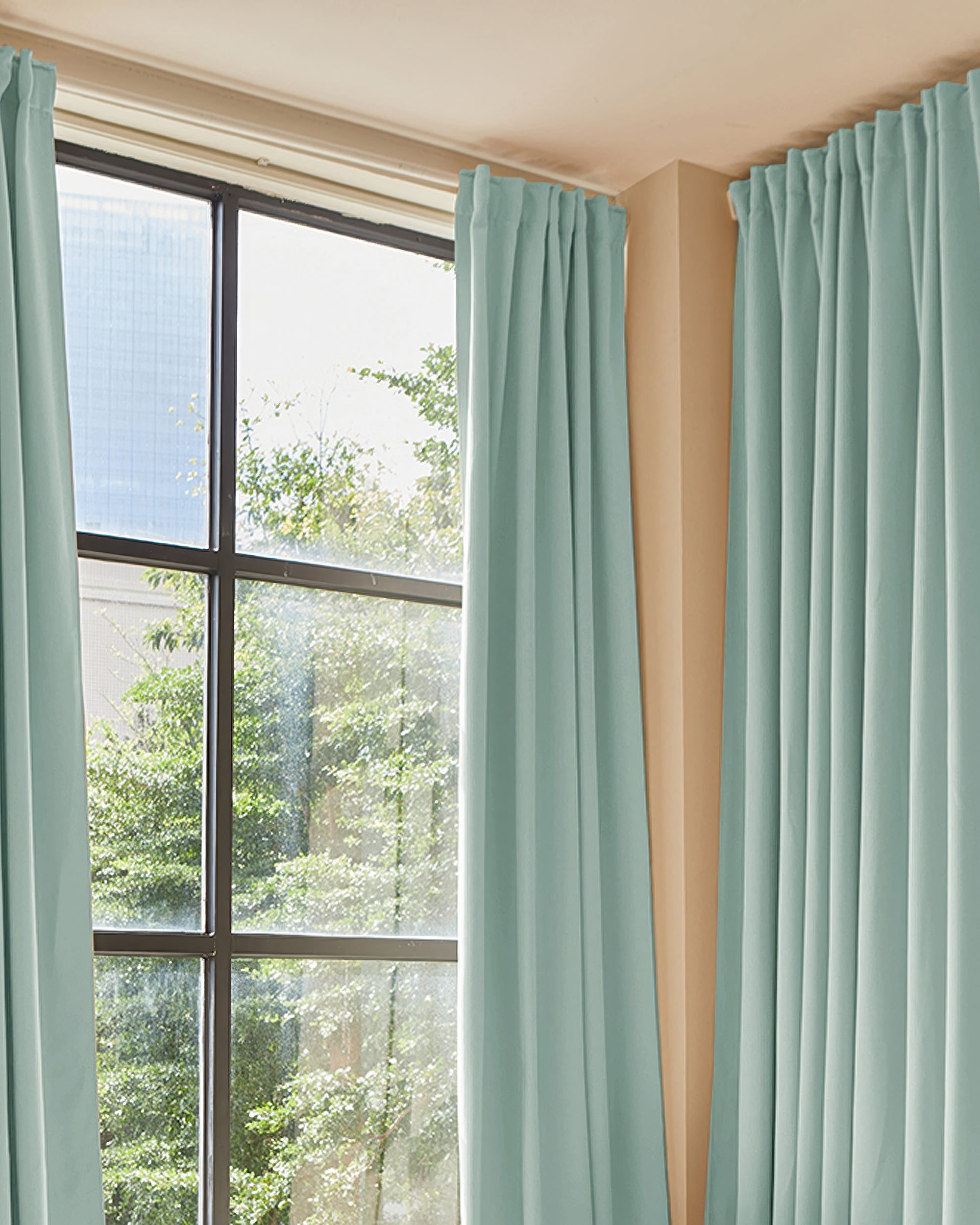 Hussein Custom Curtain Sea Blue Living Room