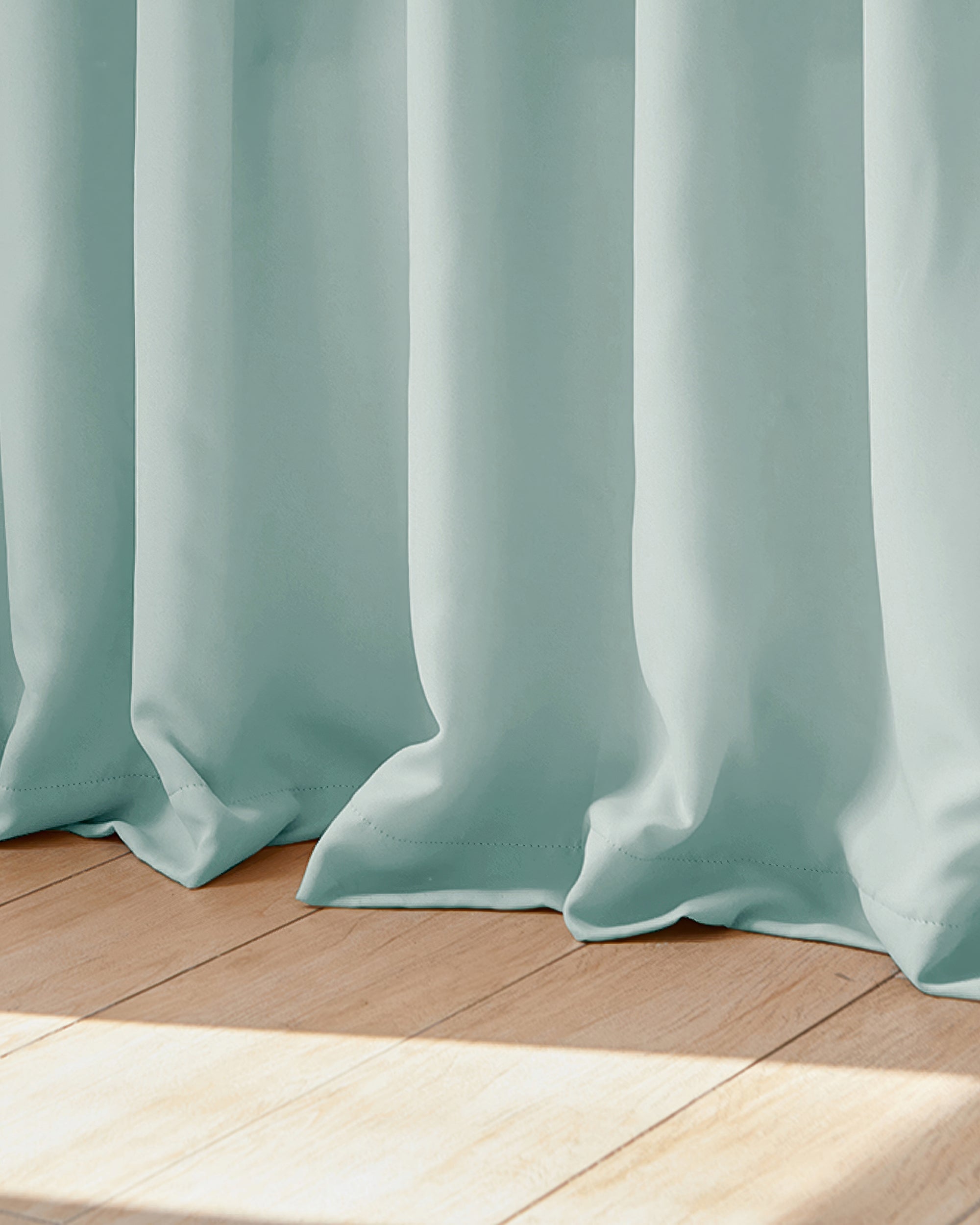 Hussein Custom Curtain Sea Blue Puddle