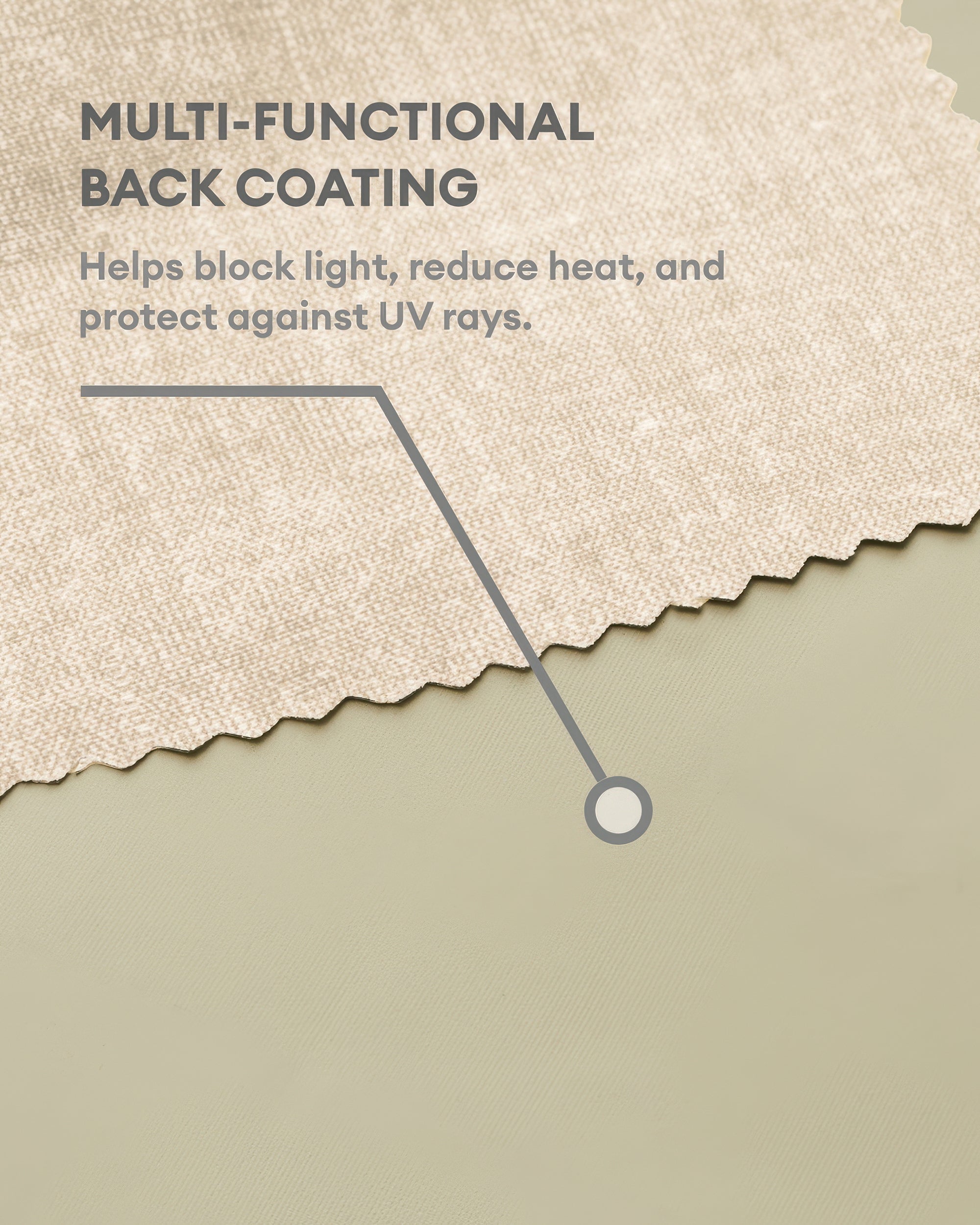 Kensington Linen Look Custom Curtain Cream Fabric Details