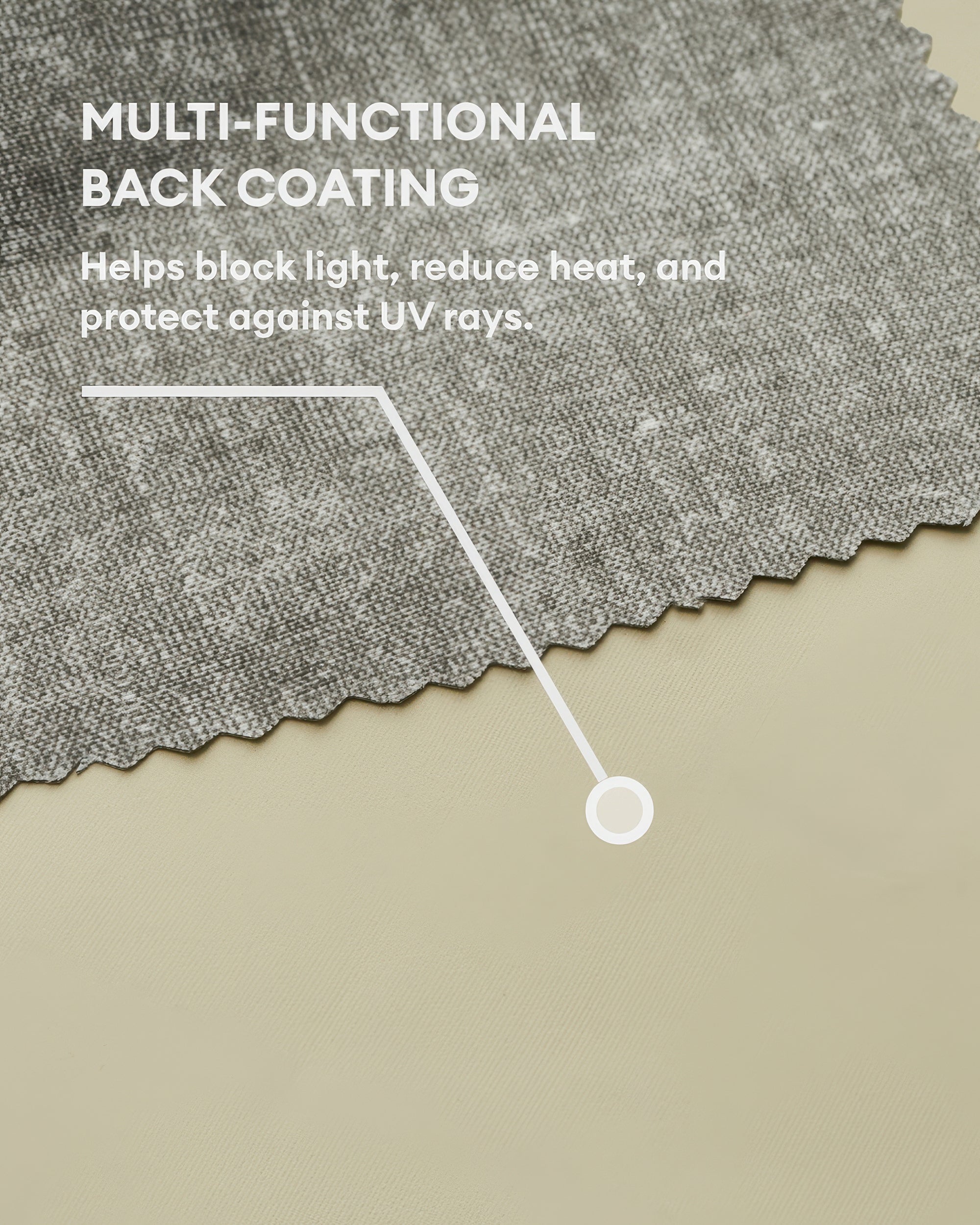 Kensington Linen Look Custom Curtain Grey Fabric Details
