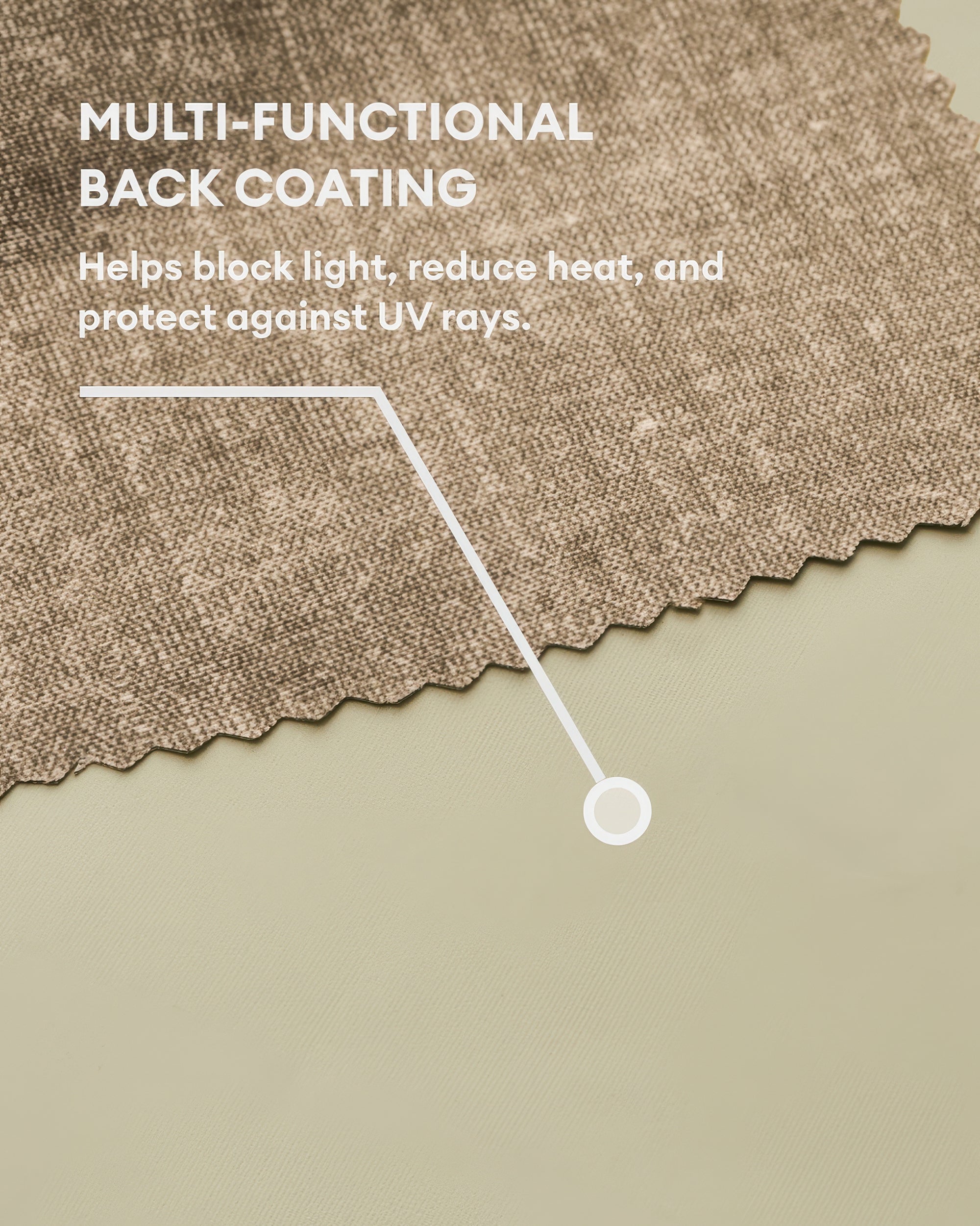 Kensington Linen Look Custom Curtain Sand Fabric Details