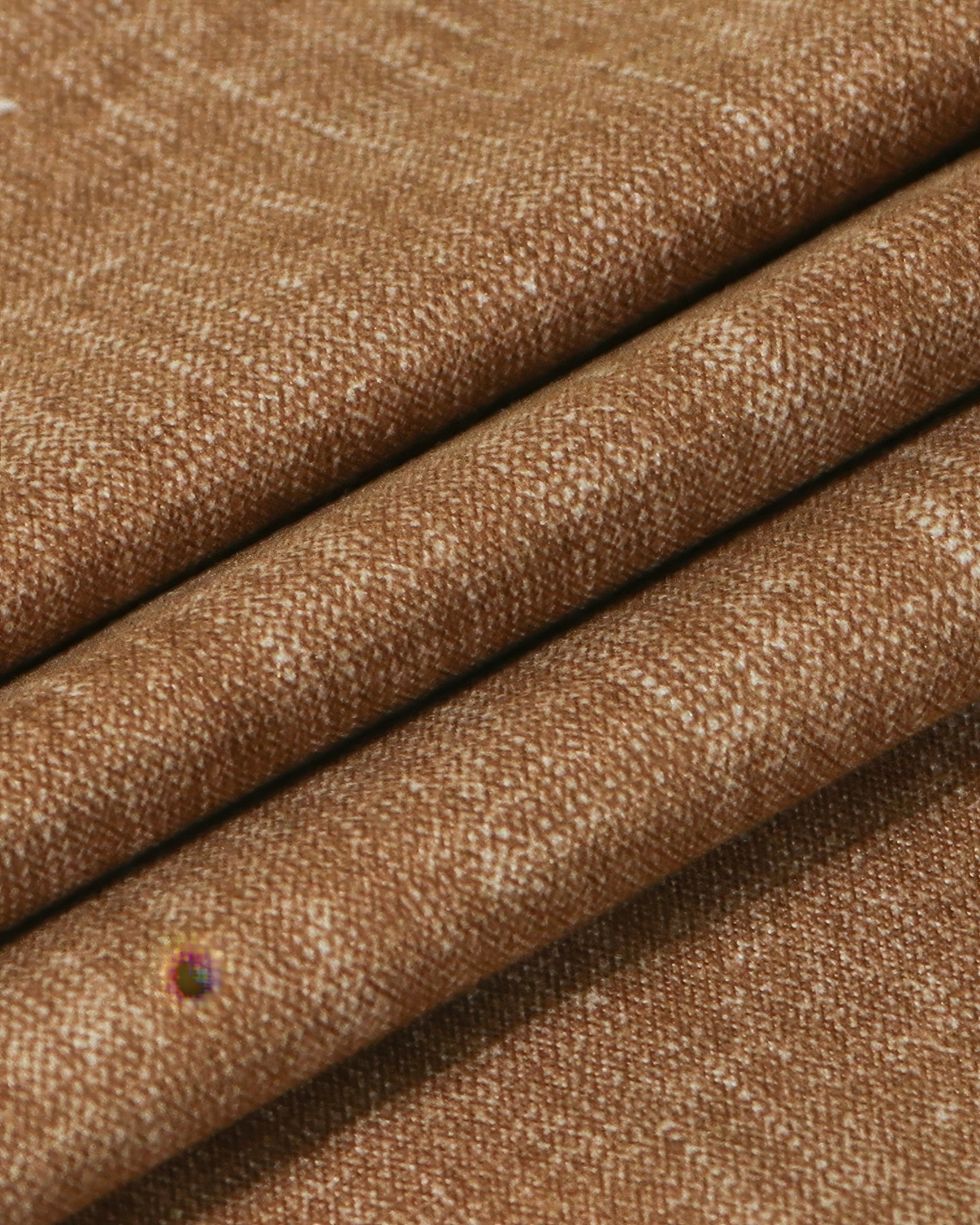 Kensington Linen Look Custom Curtain Terracotta Close-up