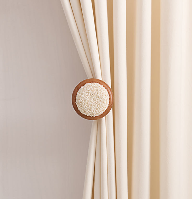 Lambswool Yarn Wooden Curtain Wall Hook - TheHues