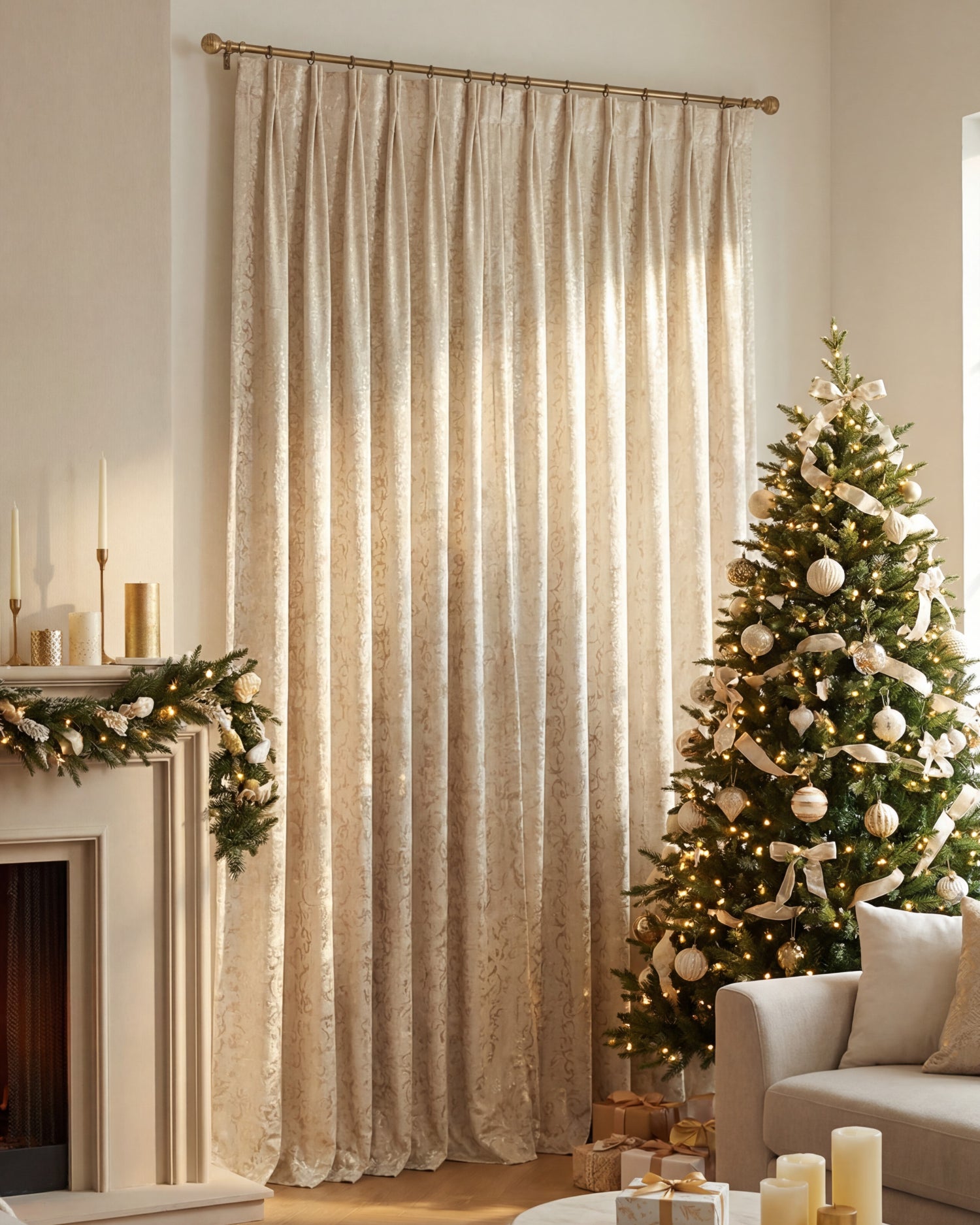 Rideau en velours imprimé Luxor sur mesure | Conçu en Italie