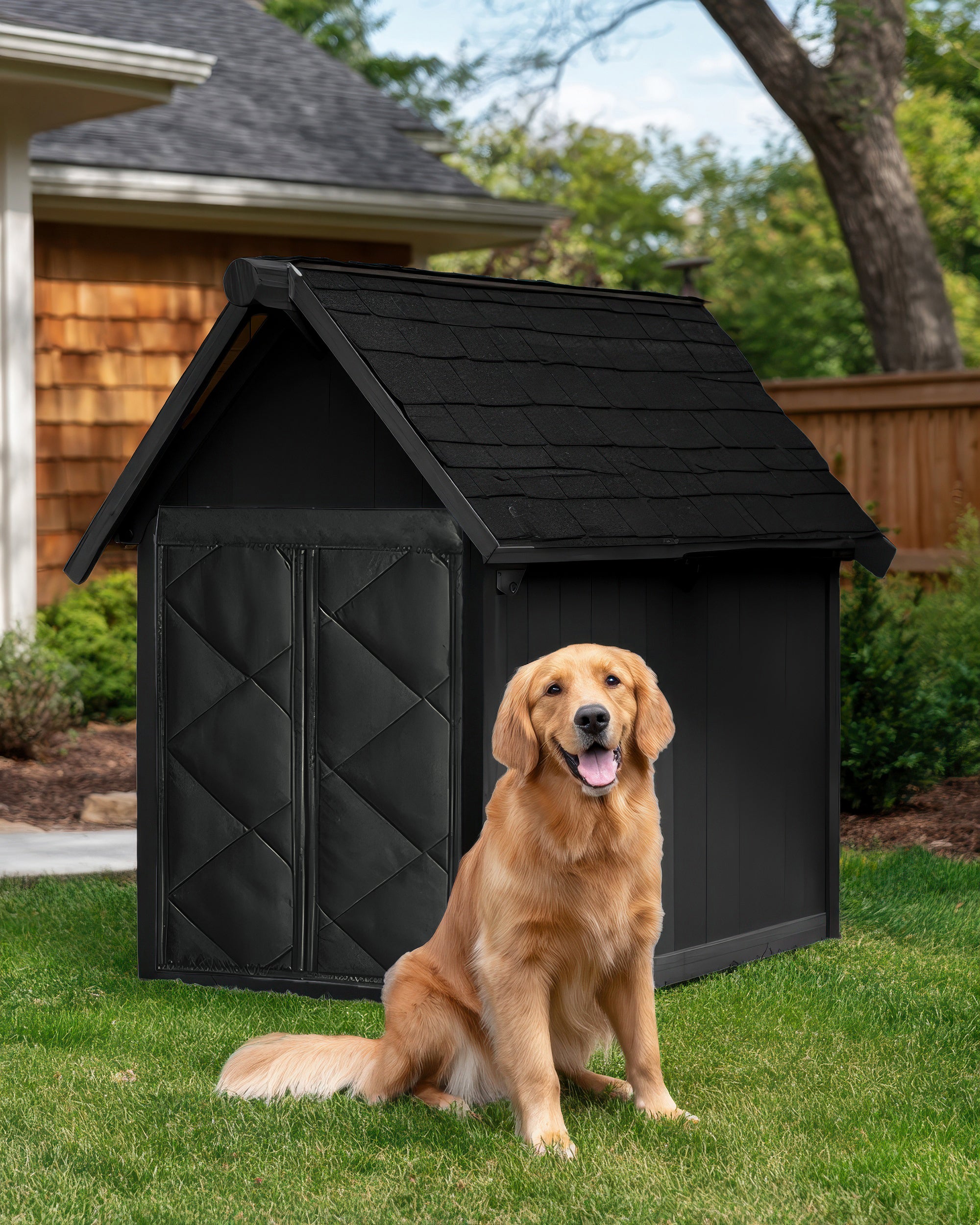 Oxford Thermal Custom Pet Door Cover Black Custom Size