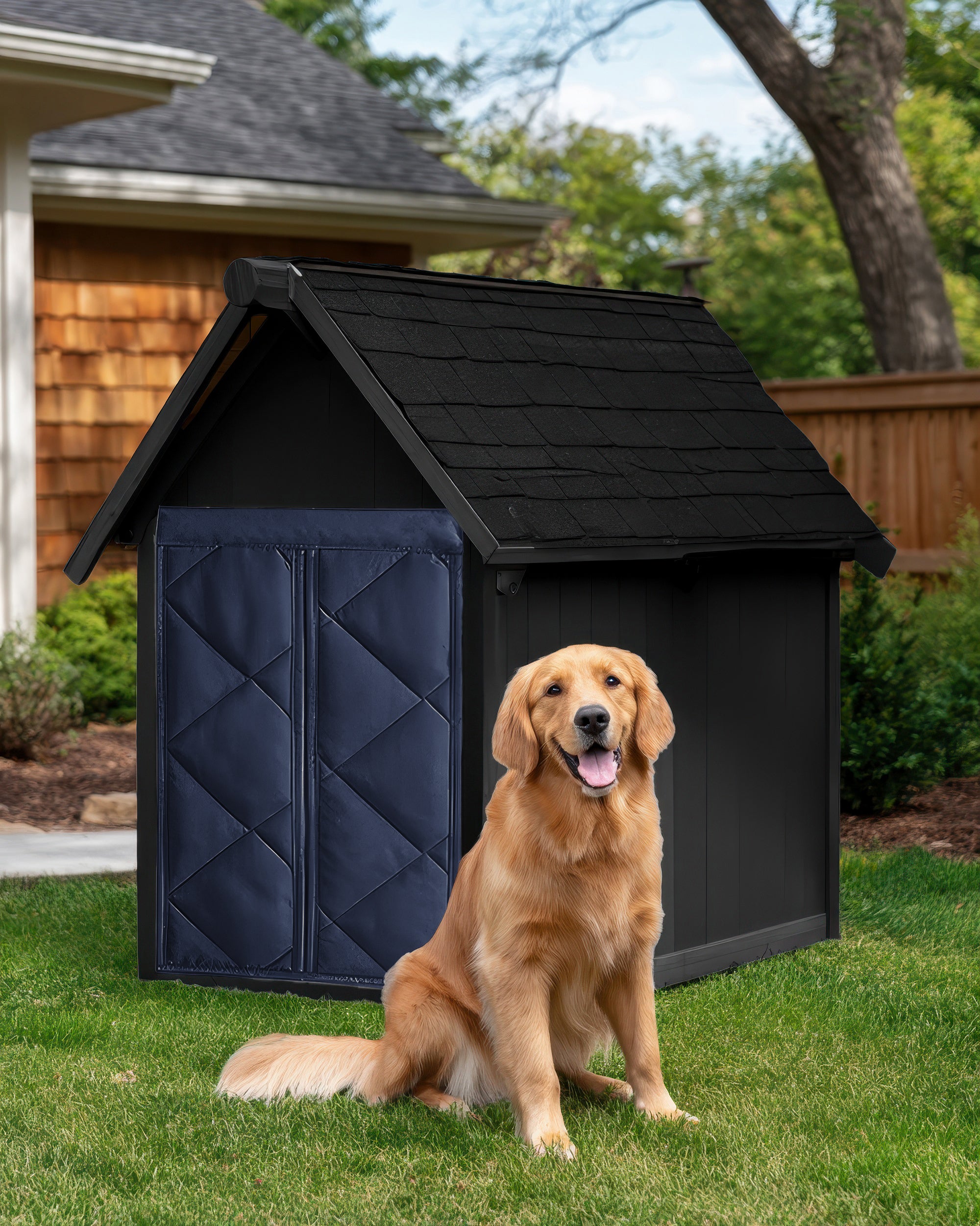 Oxford Thermal Custom Pet Door Cover Dark Blue Custom Size