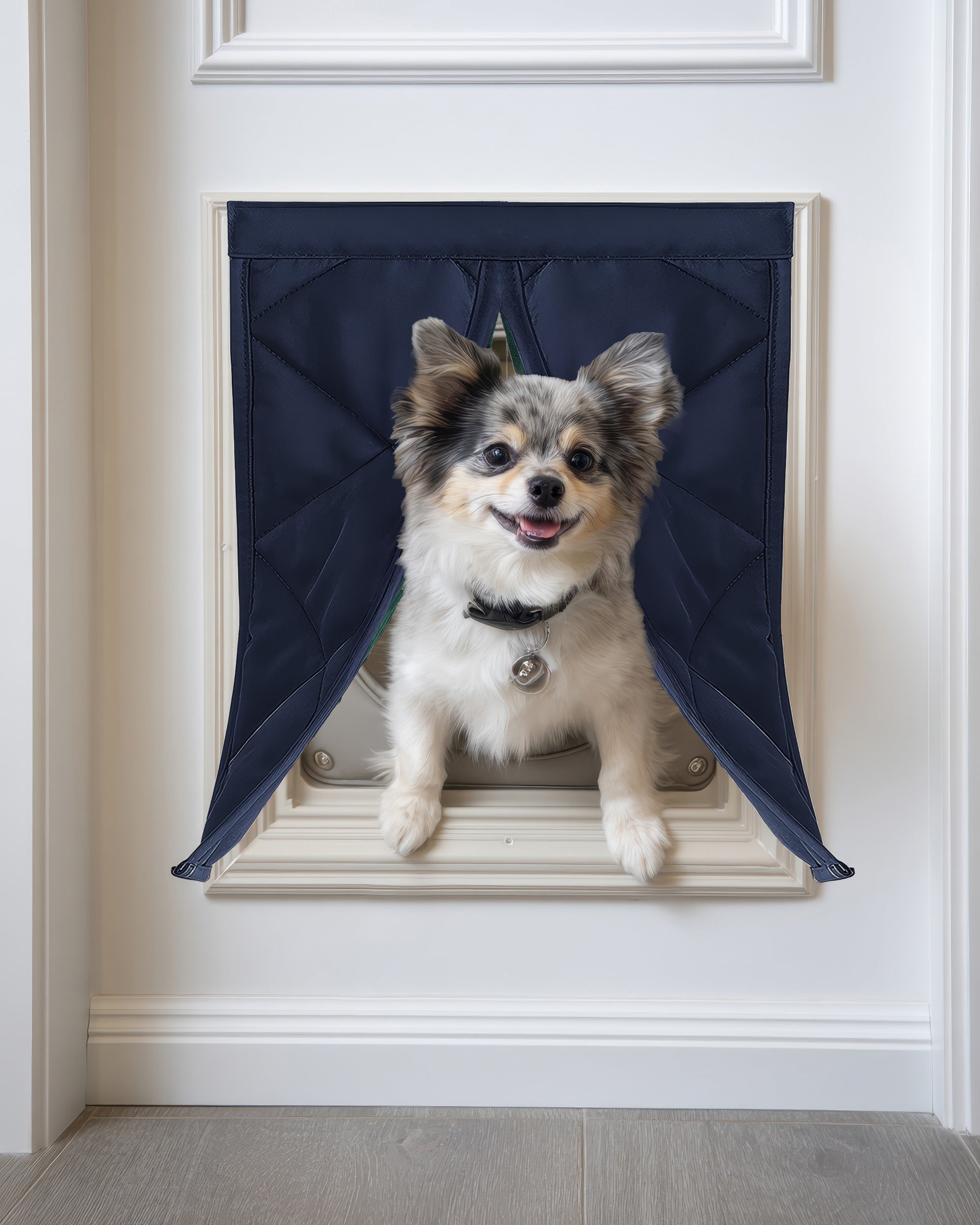 Oxford Thermal Custom Pet Door Cover Dark Blue Front