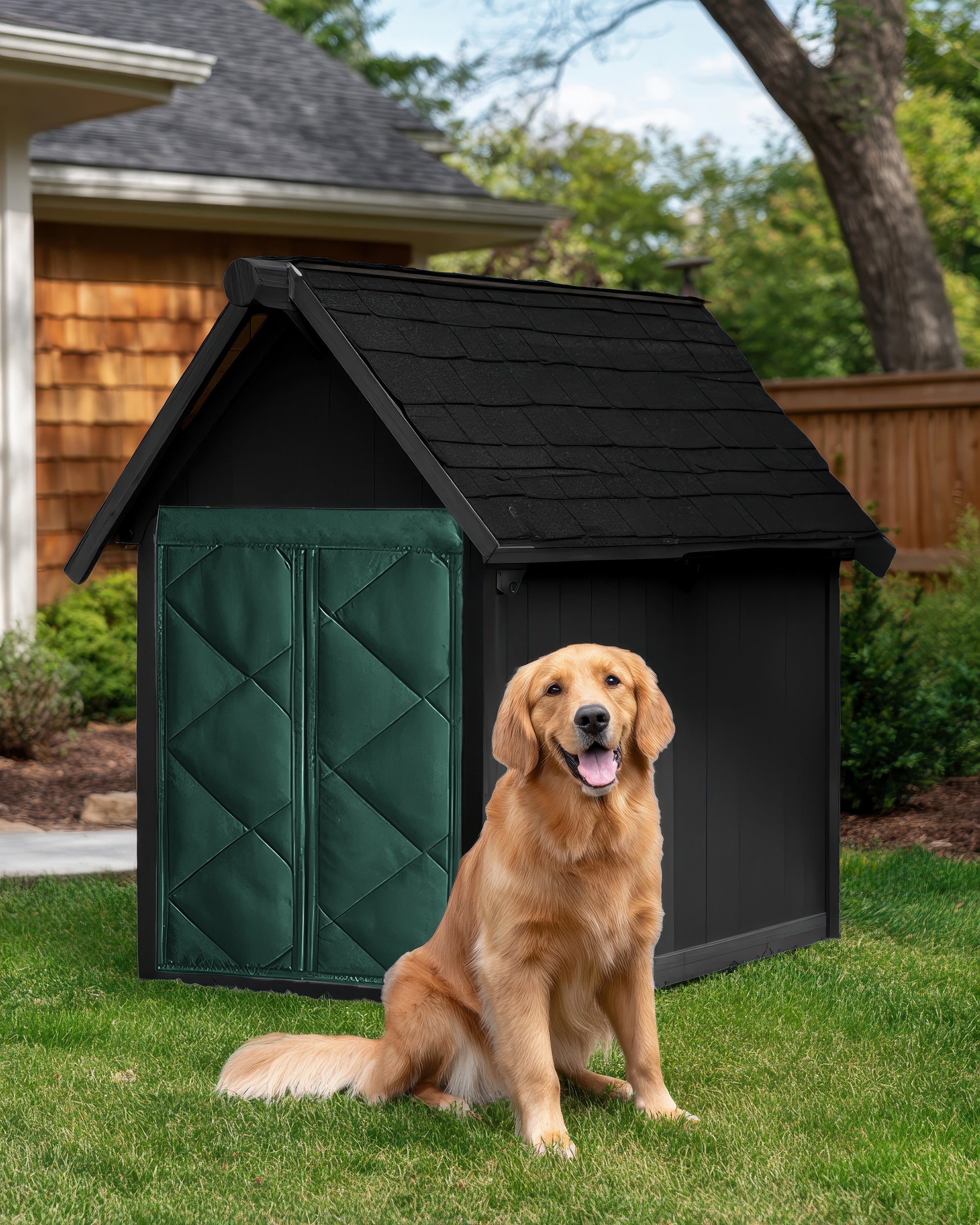 Oxford Thermal Custom Pet Door Cover Green Custom Size
