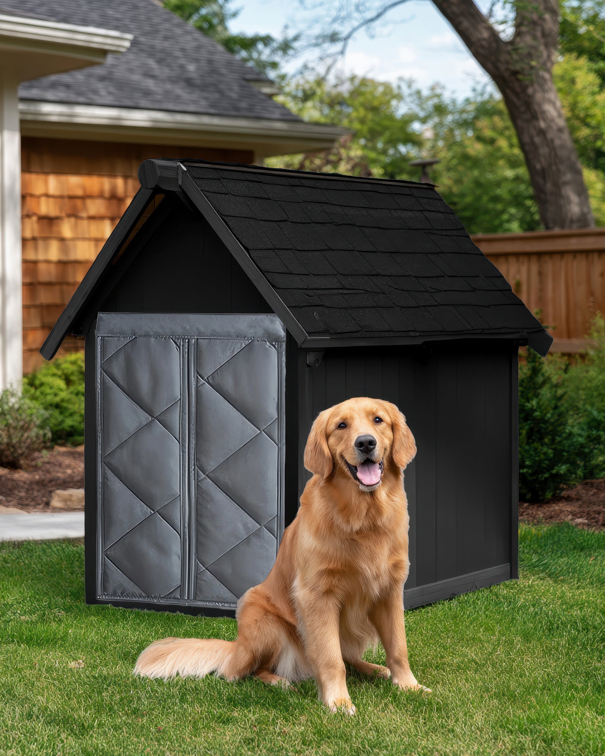 Oxford Thermal Custom Pet Door Cover Grey Custom Size