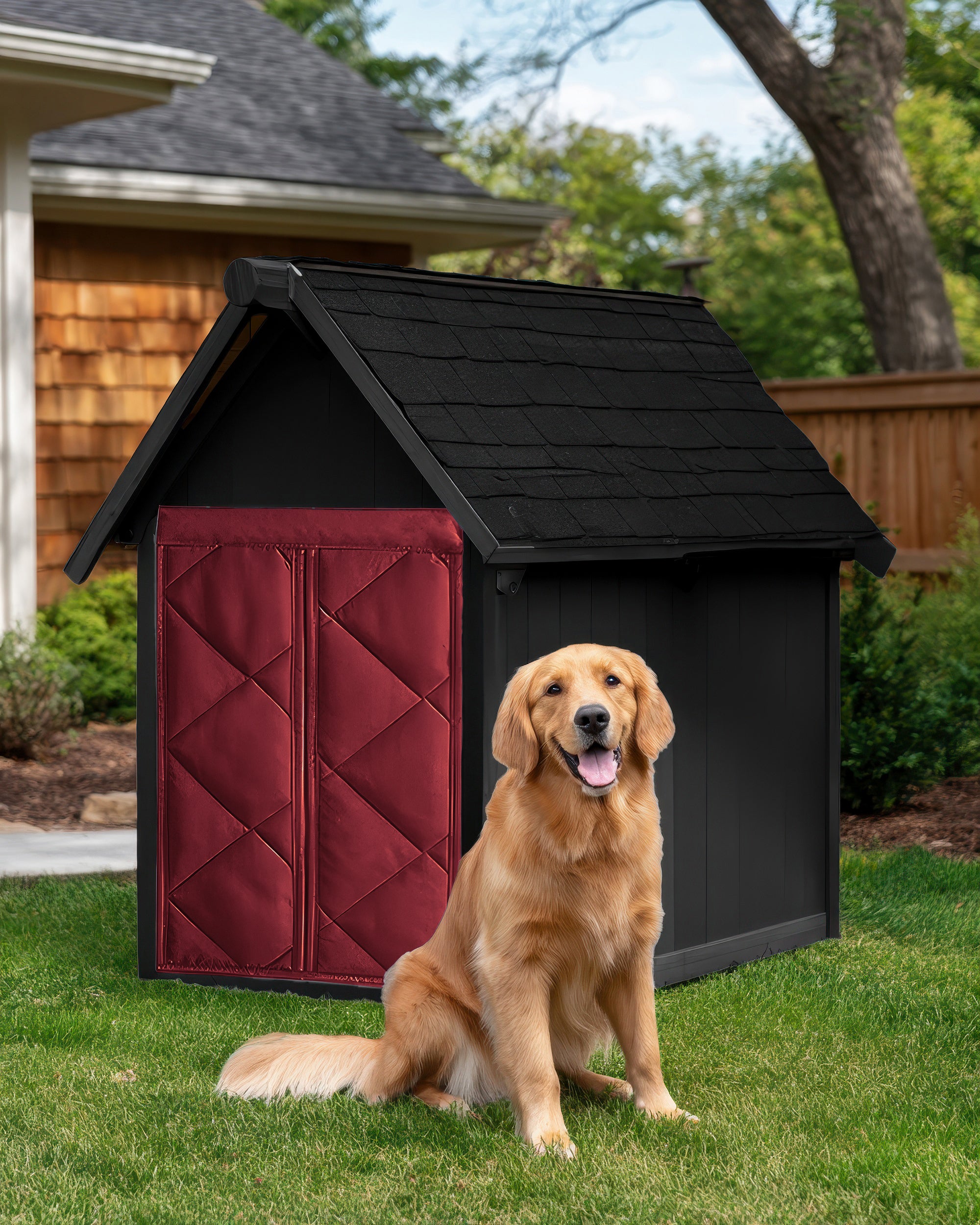 Oxford Thermal Custom Pet Door Cover Red Custom Size