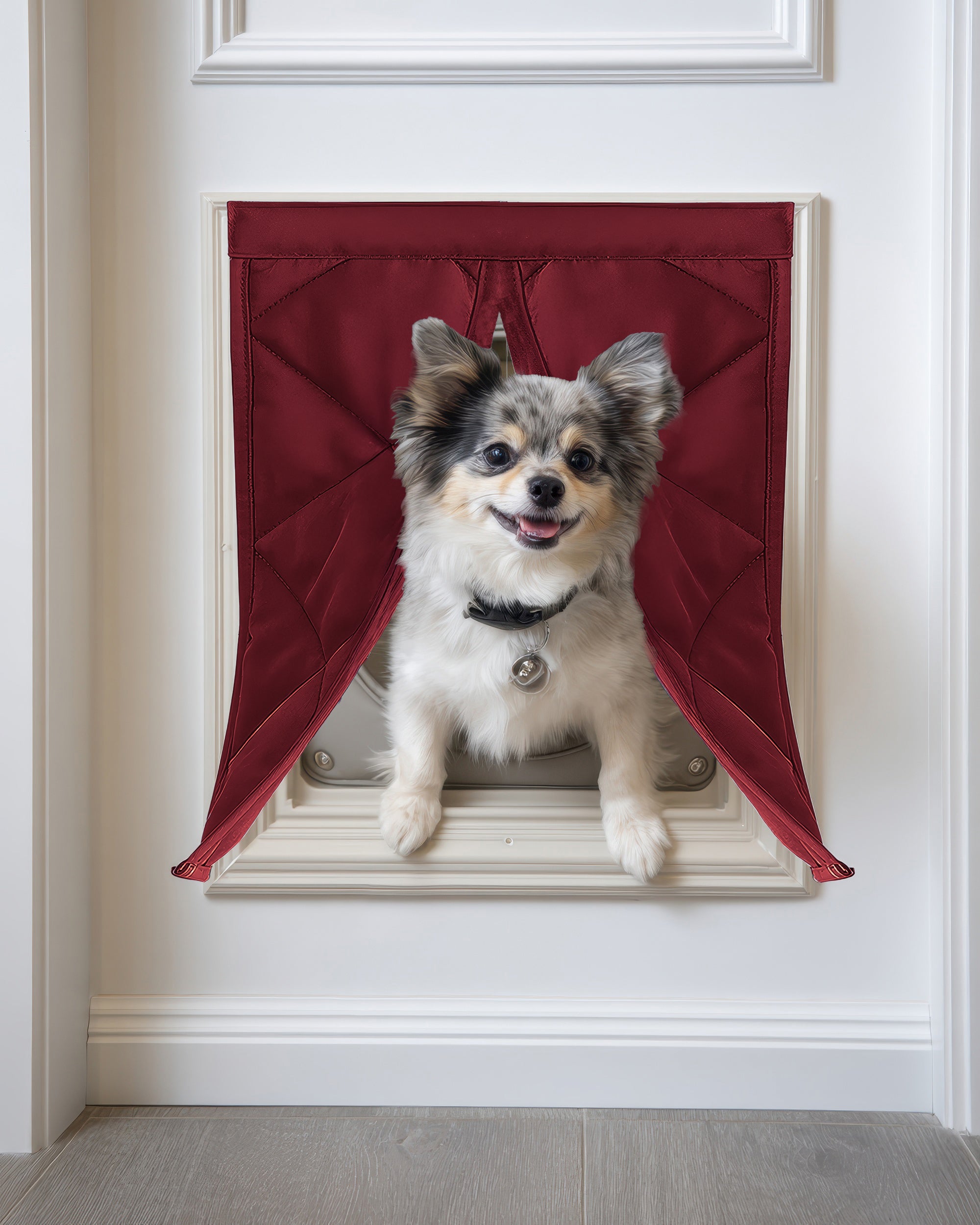 Oxford Thermal Custom Pet Door Cover Red Front