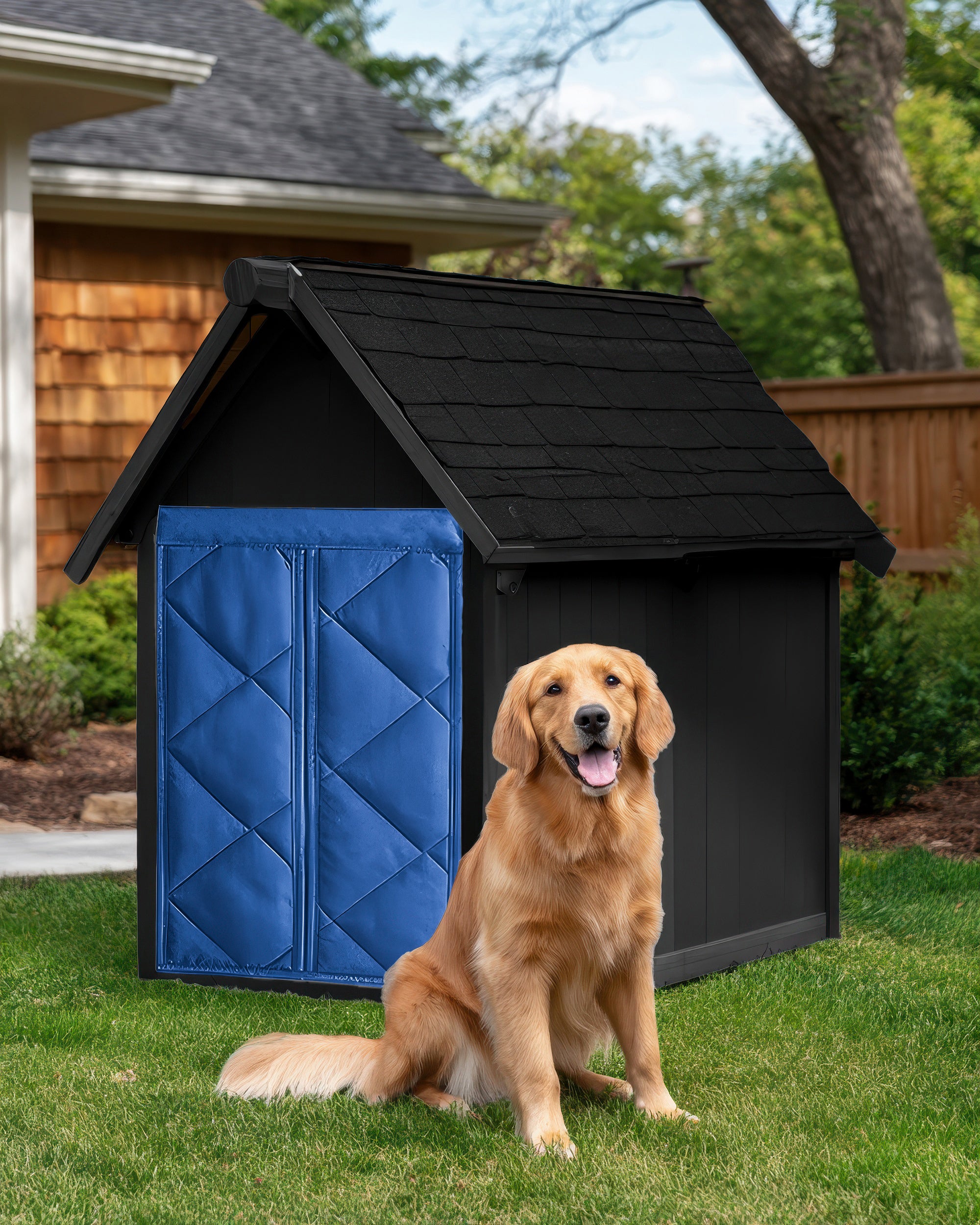 Oxford Thermal Custom Pet Door Cover Royal Blue Custom Size