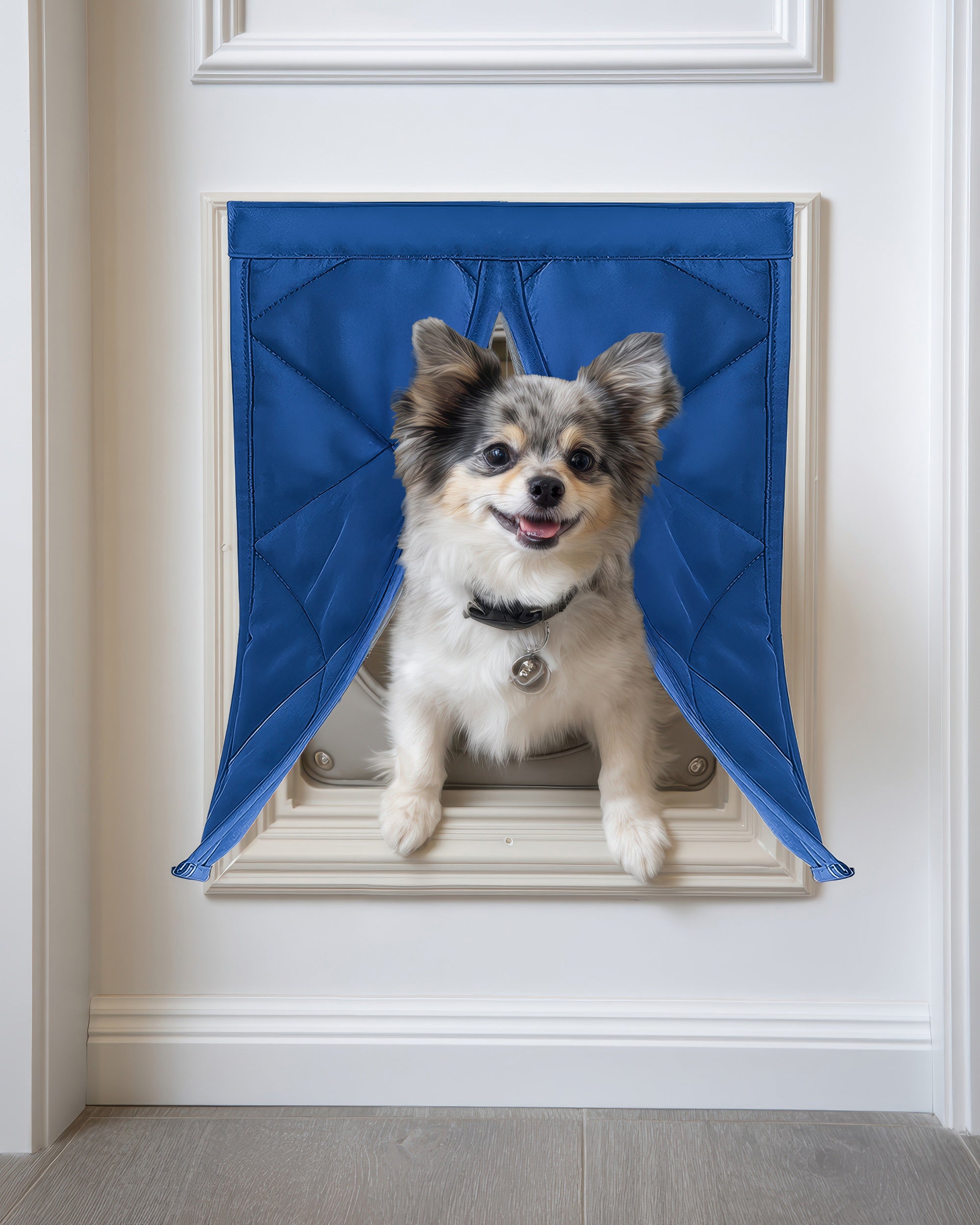 Oxford Thermal Custom Pet Door Cover Royal Blue Front