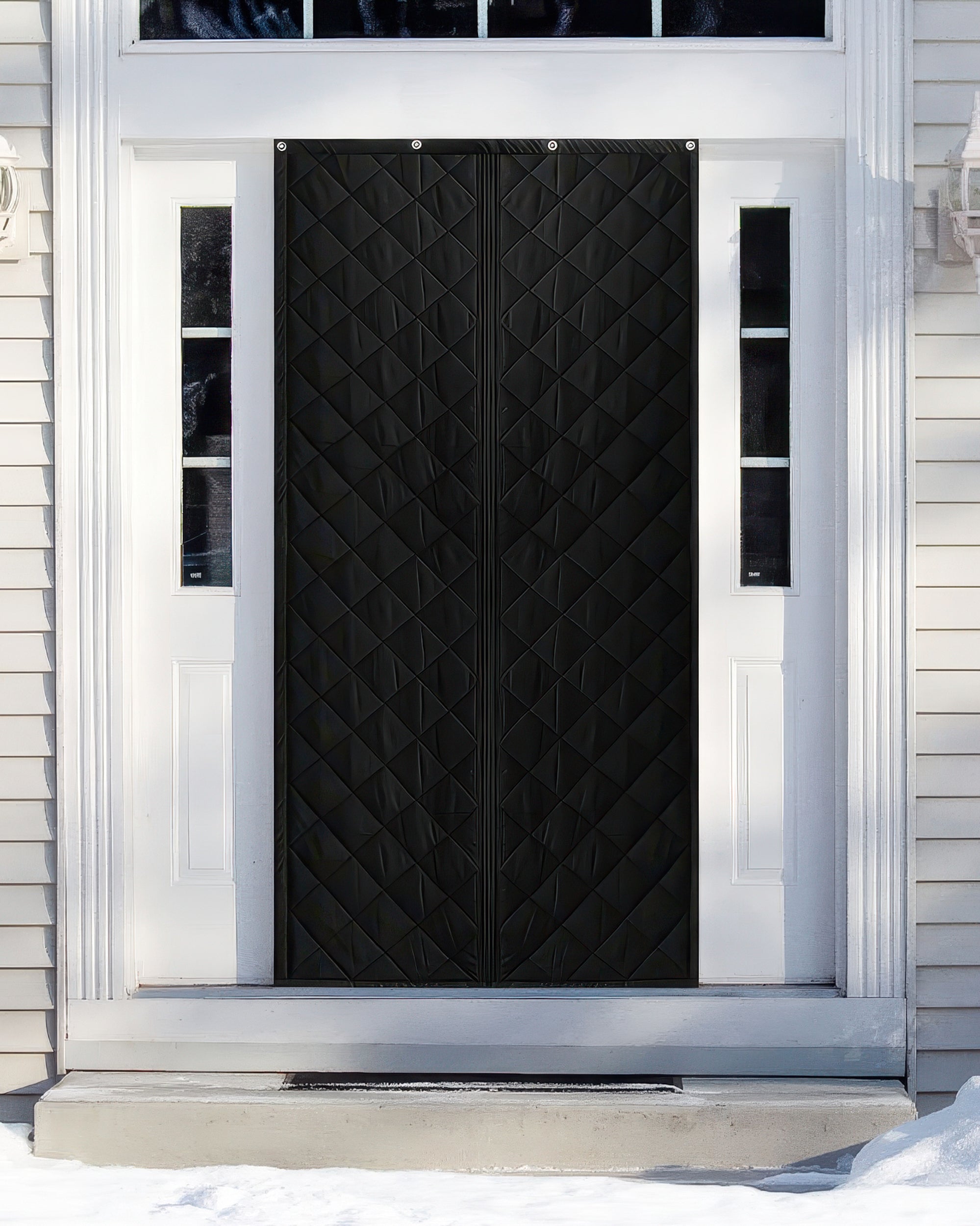 Oxford Thermal Magnetic Door Curtain Black Front