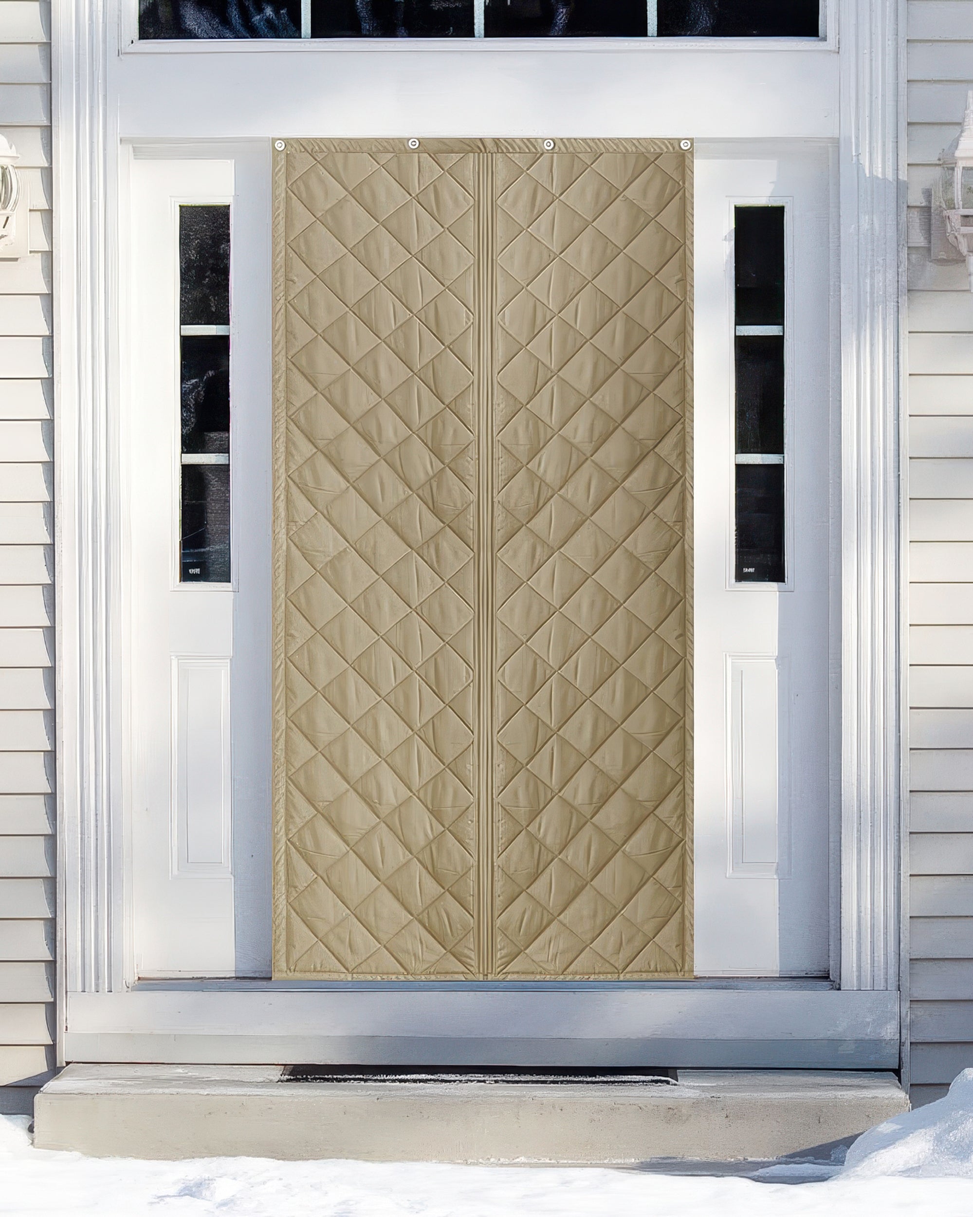 Oxford Thermal Magnetic Door Curtain Camel Front