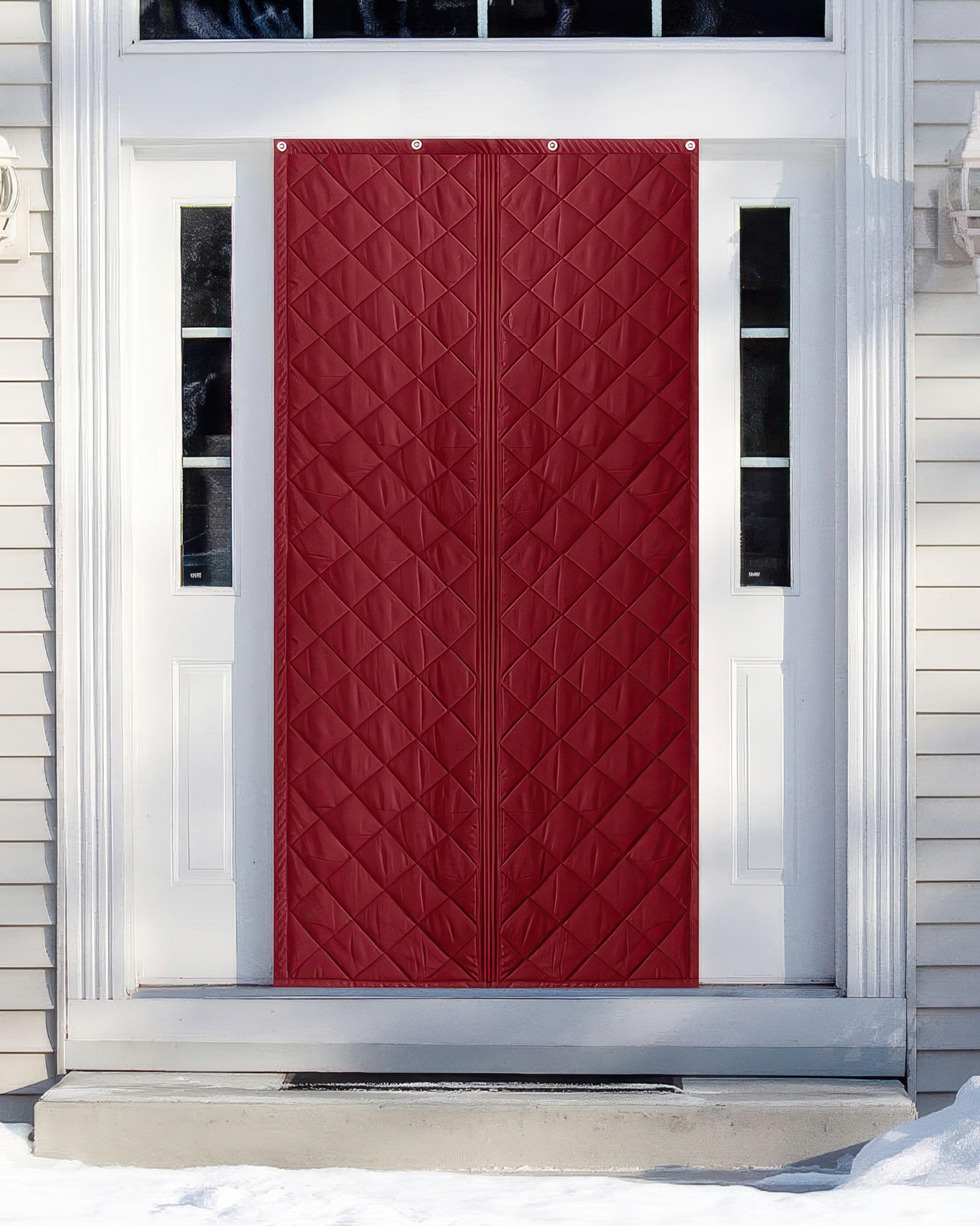 Oxford Thermal Magnetic Door Curtain Red Front