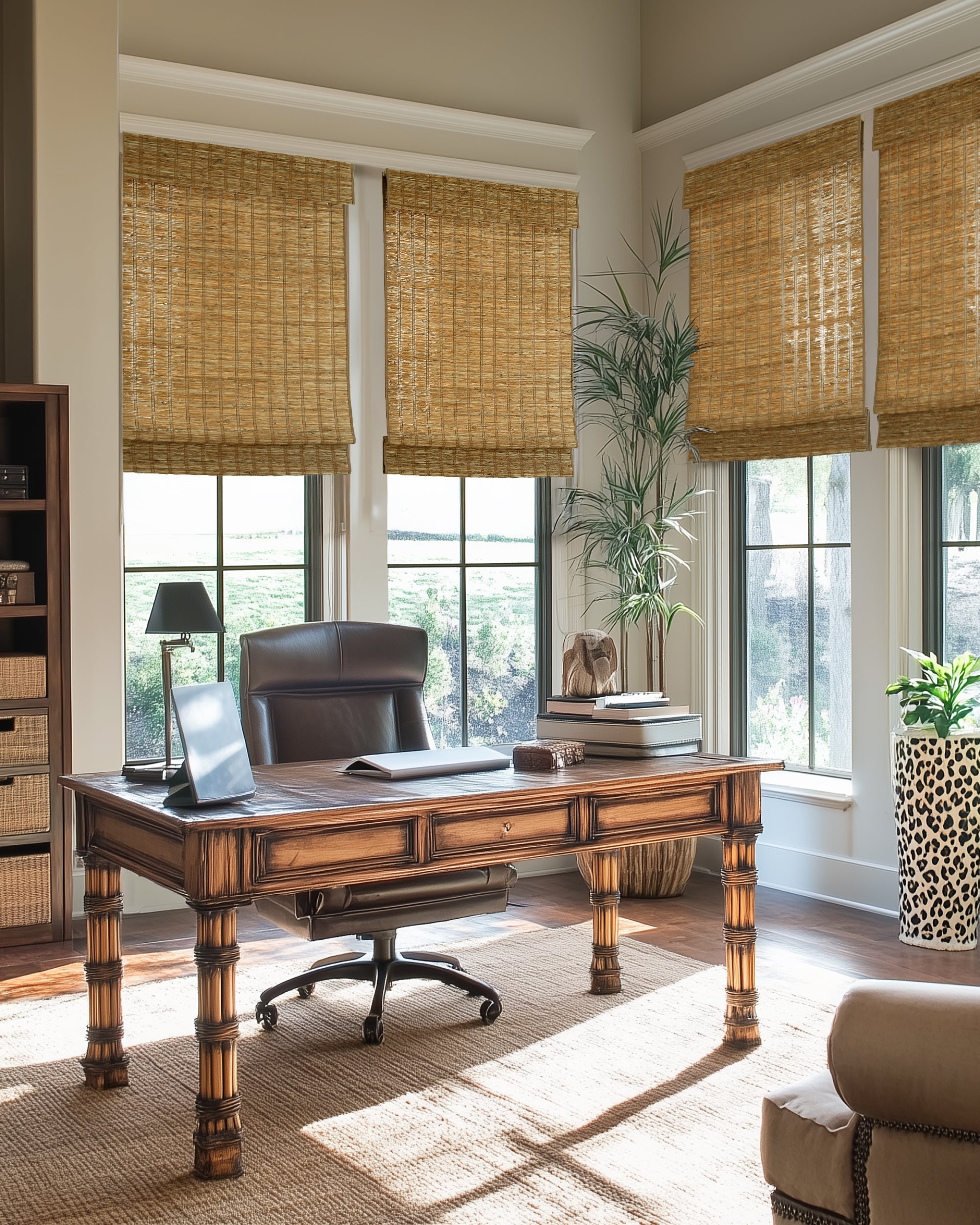 Rumi Jute Motorized Woven Shade - Hay - TheHues