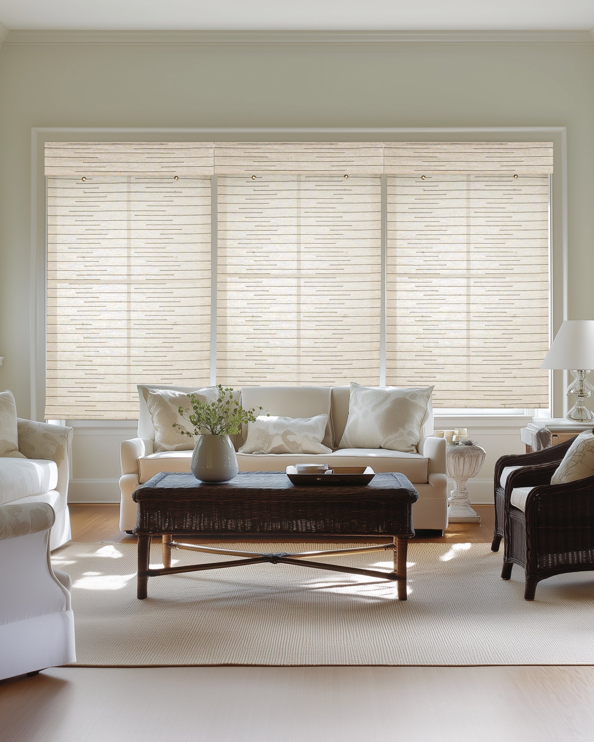 Kaia Linen Bamboo Woven Shade - White