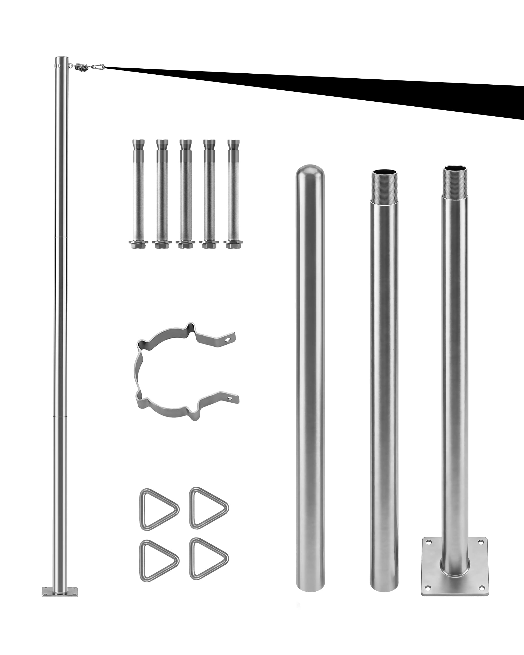 Heavy Duty Stainless Steel Sun Shade Sail Support Pole