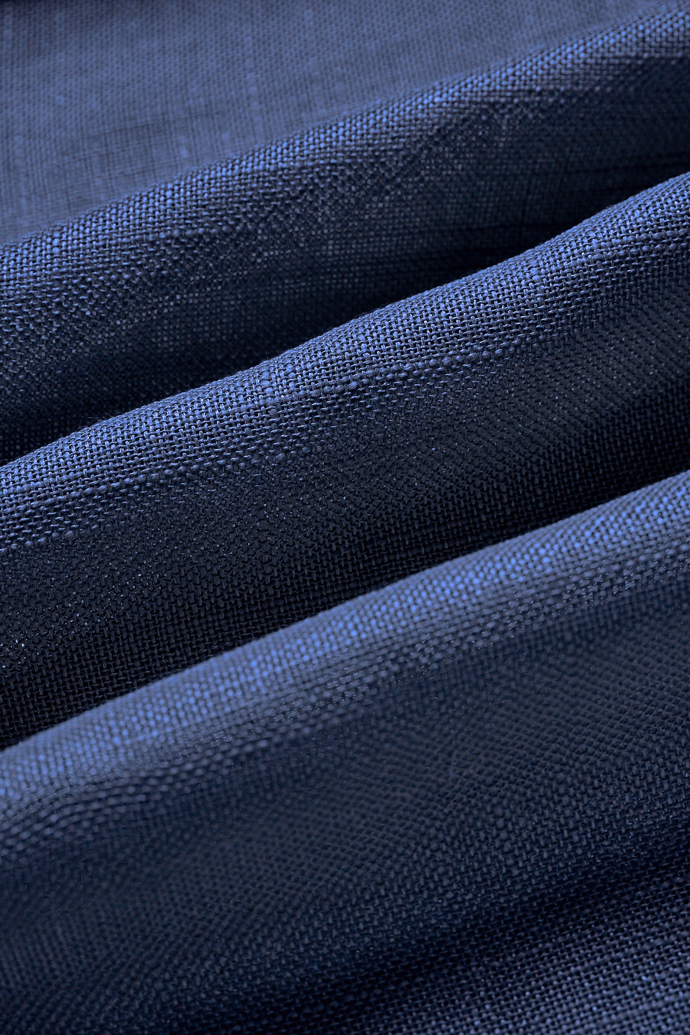 Tehreem Textured Sheer Custom Curtain Dark Blue Fabric Close-up