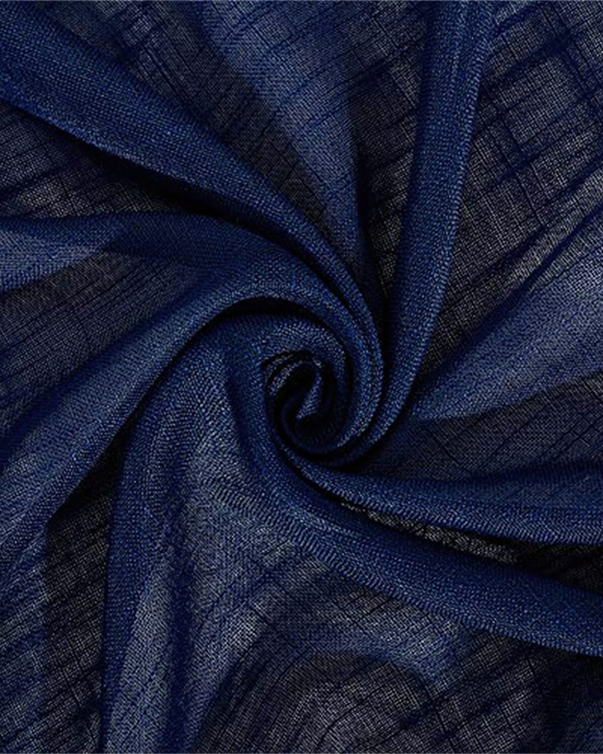 Tehreem Textured Sheer Custom Curtain Dark Blue Thumbnail
