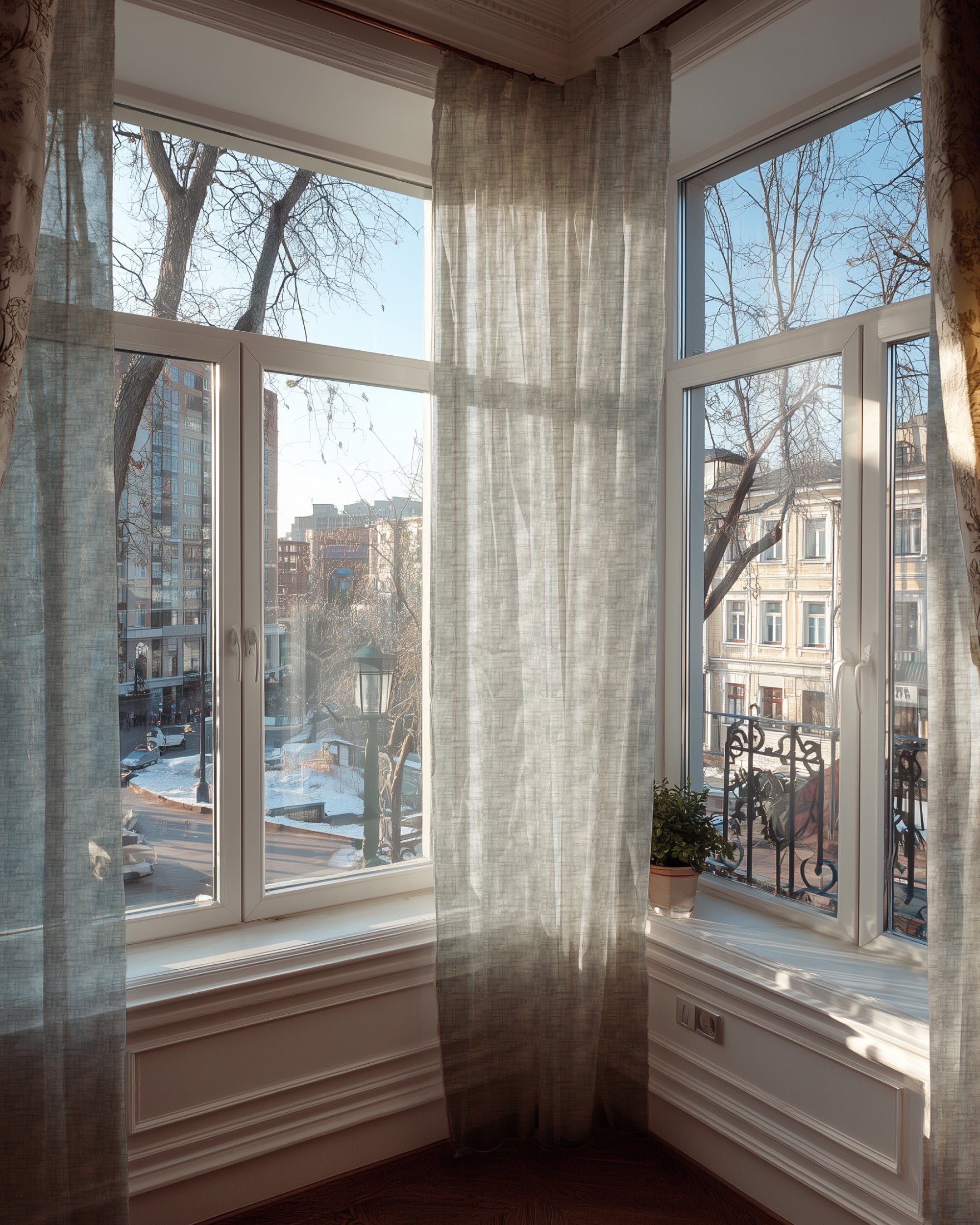 Tehreem Textured Sheer Custom Curtain Silver Grey Front
