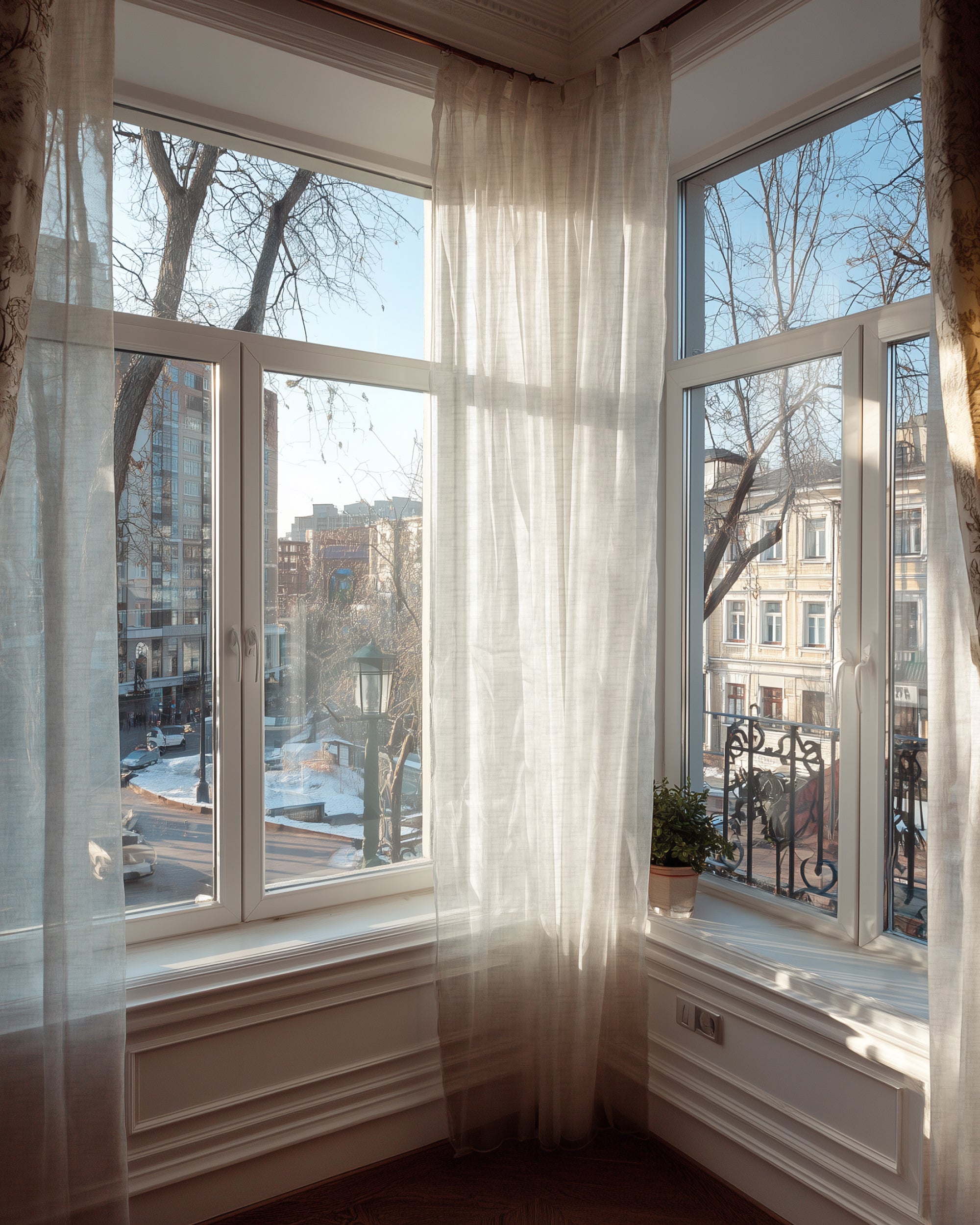 Tehreem Textured Sheer Custom Curtain White Front