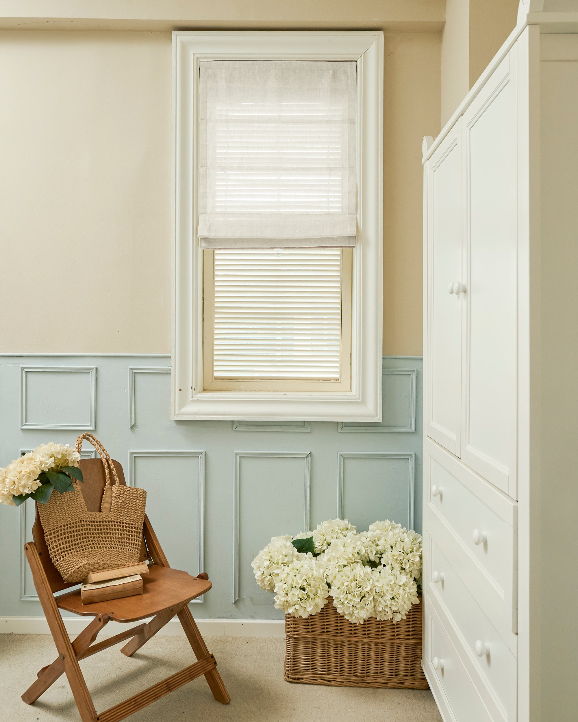 Thistle Sheer Flat Fold Custom Roman Shade