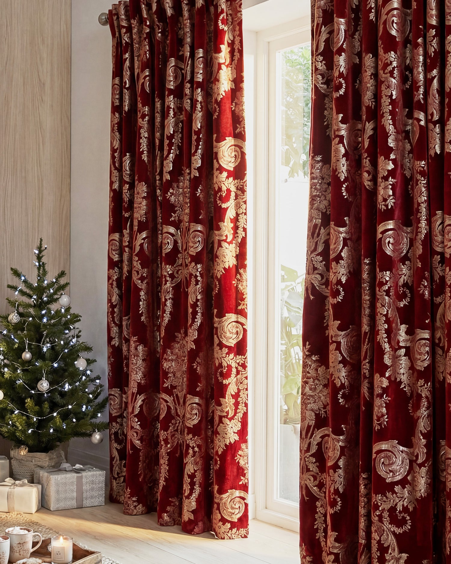 Rideau en velours imprimé floral Toscane | Conçu en Italie