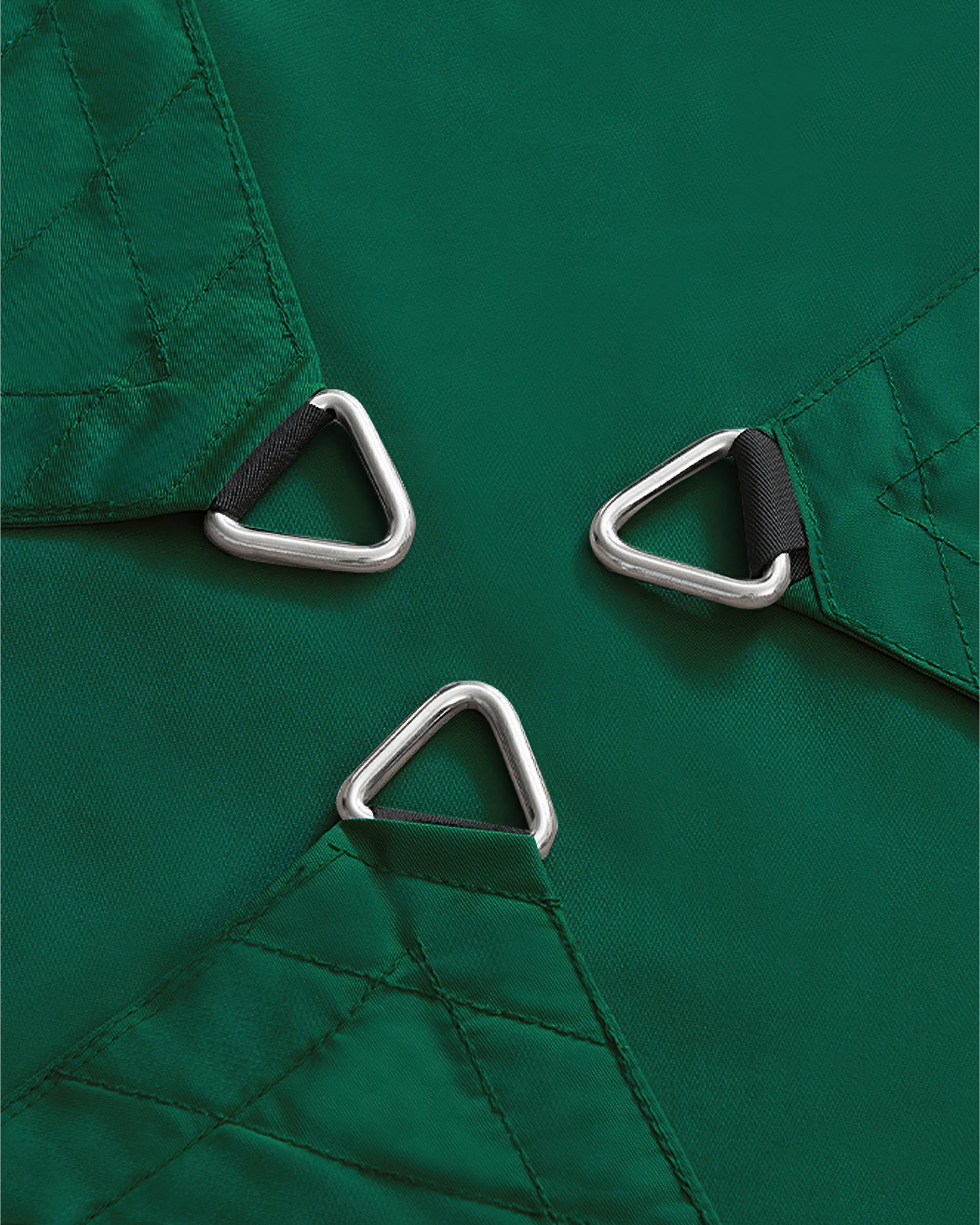 UVShield Waterproof Triangle Sun Shade Sail Forest Green Installation