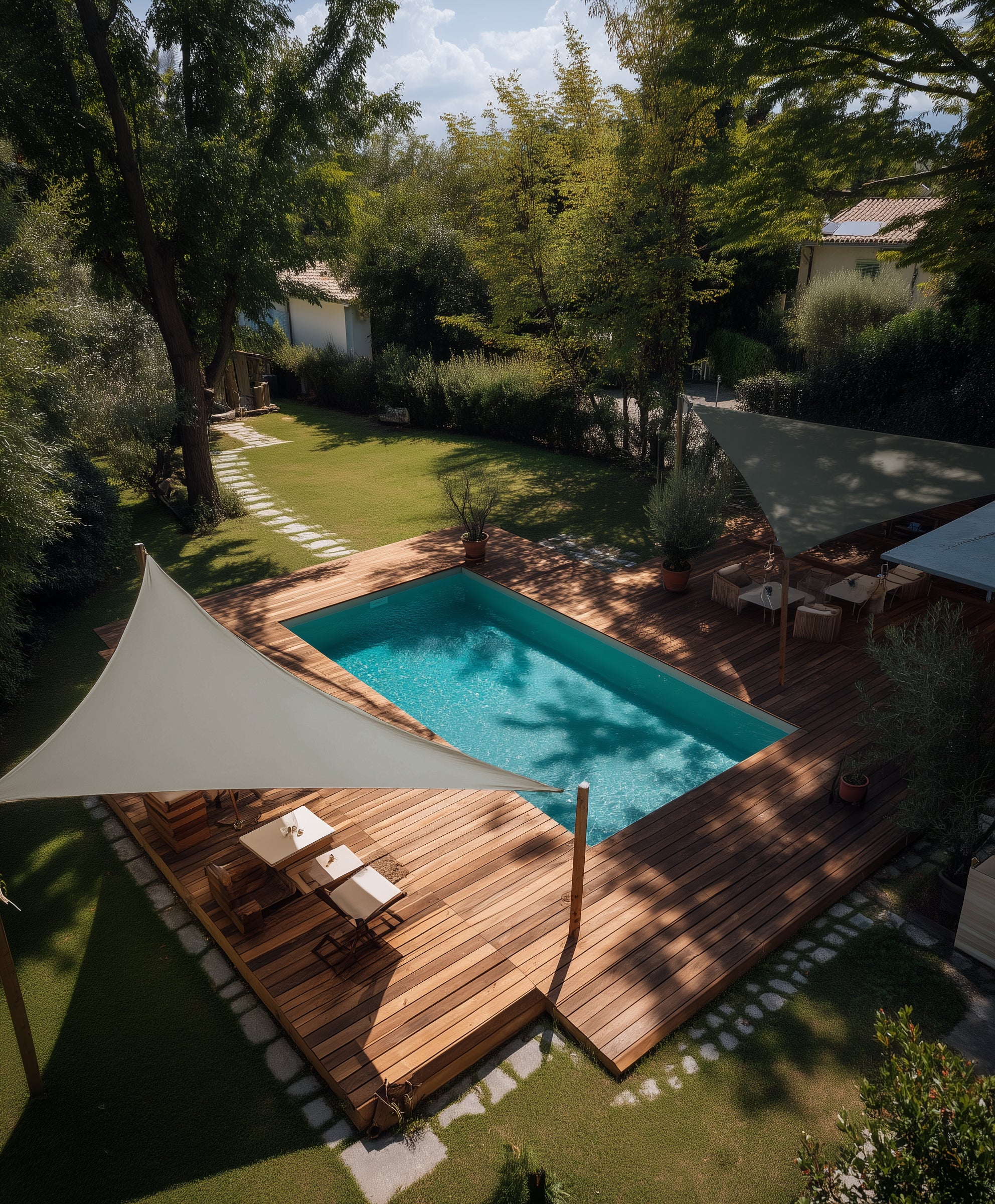 UVShield Waterproof Triangle Sun Shade Sail Grey Swimming Pool