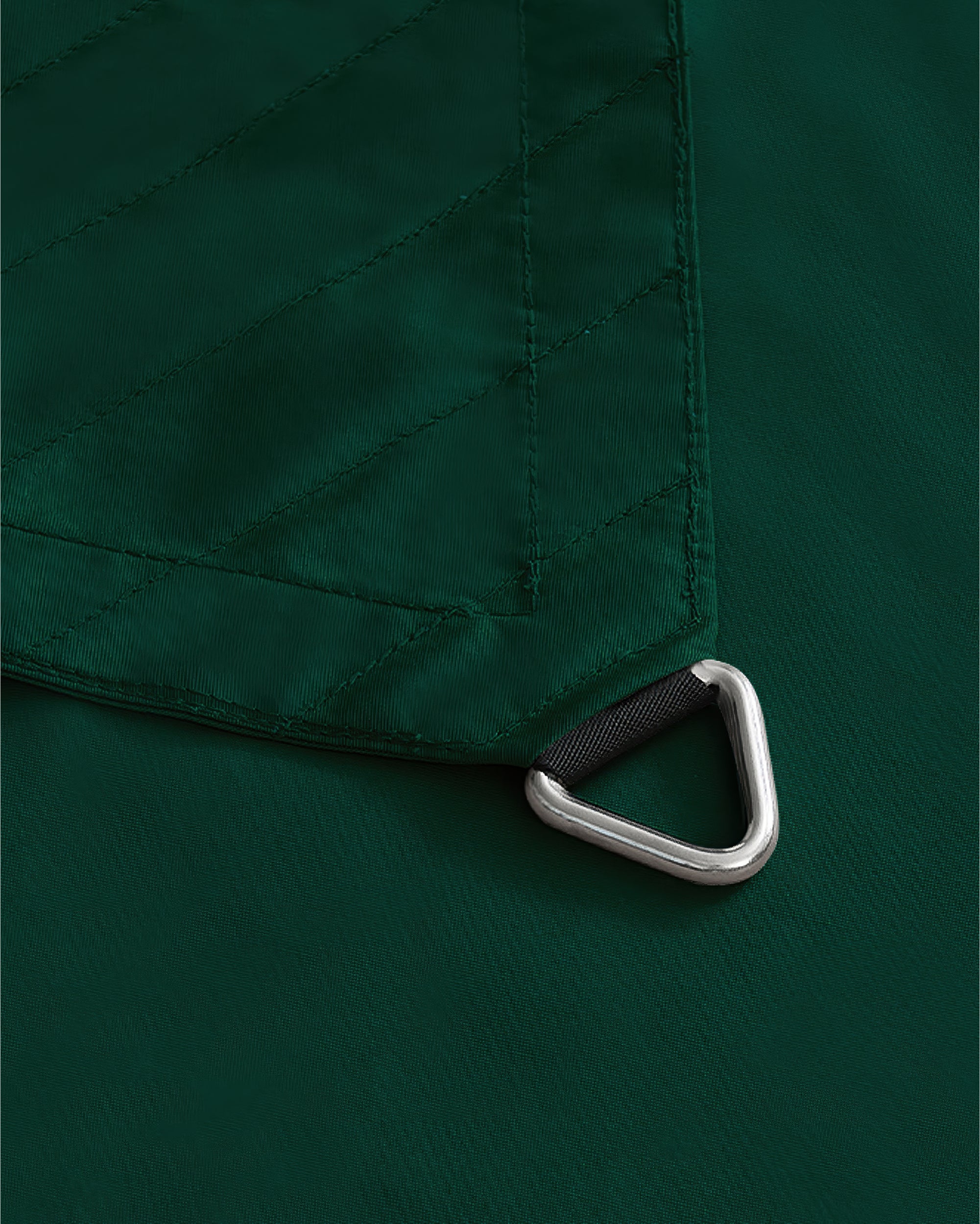 UVShield Waterproof Triangle Sun Shade Sail Hunter Green Connect Hook