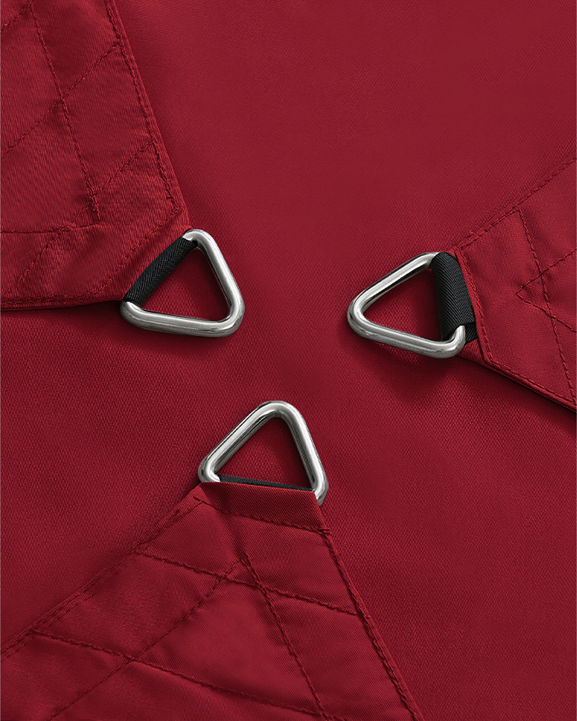 UVShield Waterproof Triangle Sun Shade Sail Red Installation